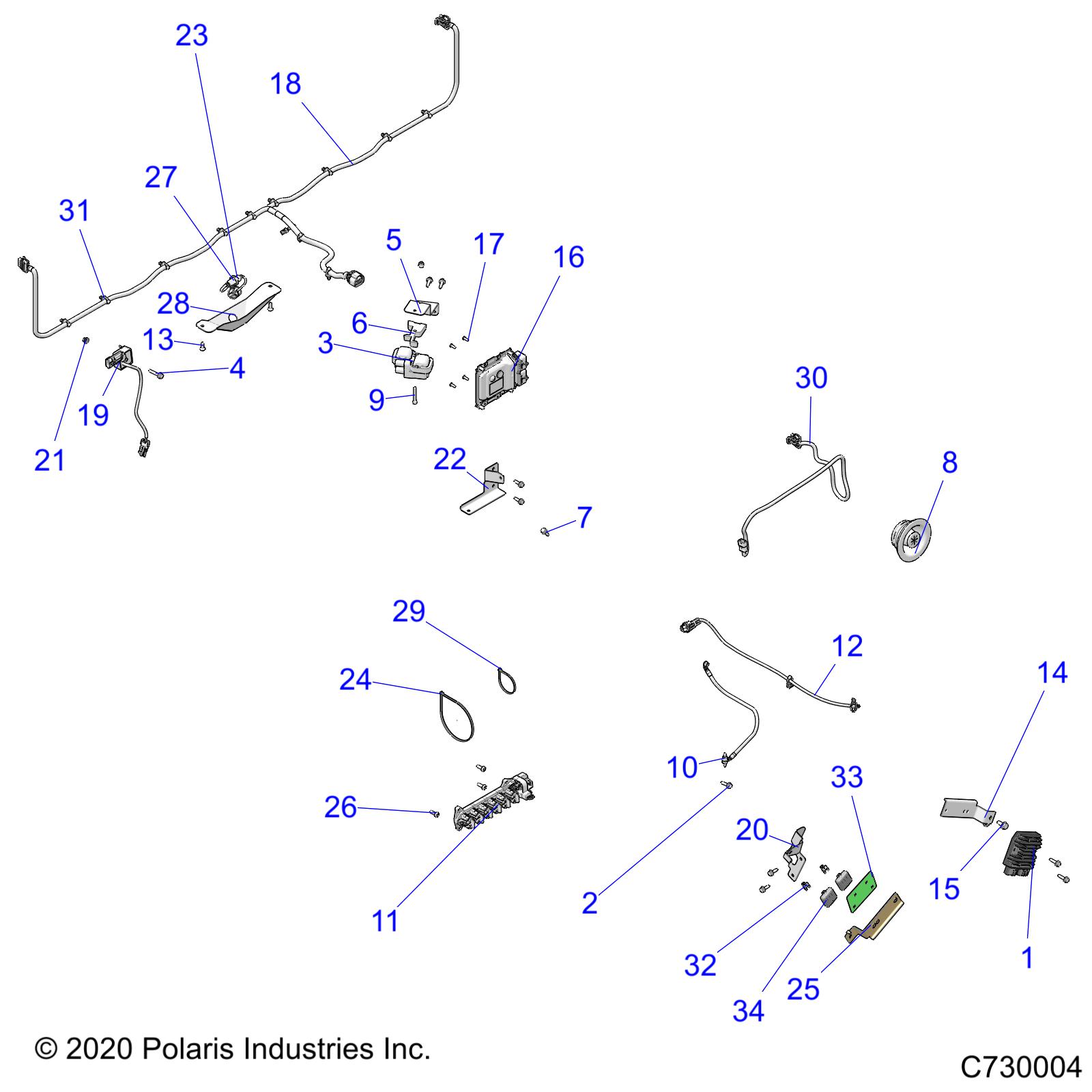 Foto diagrama Polaris que contem a peça 2410443
