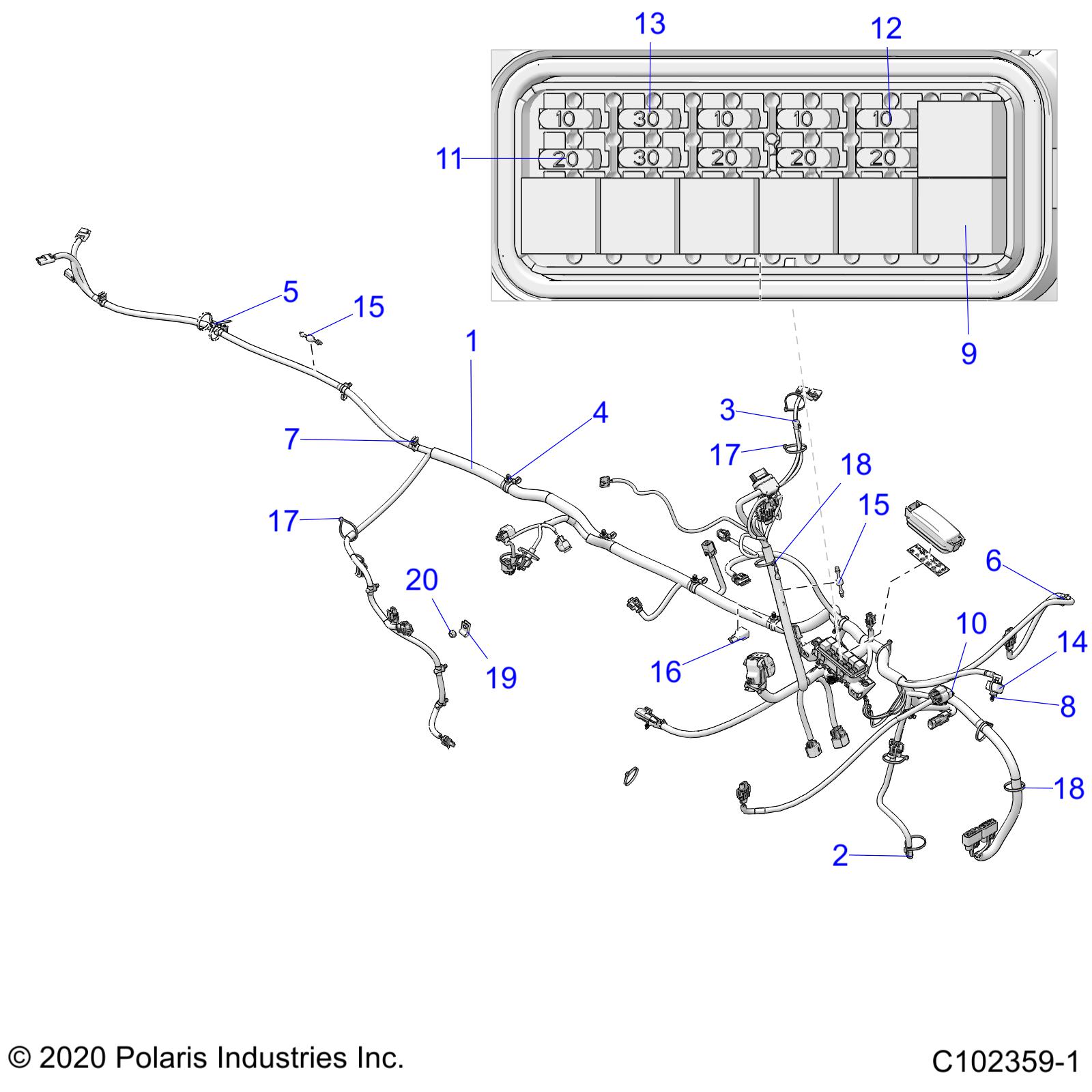 Foto diagrama Polaris que contem a peça 2411086