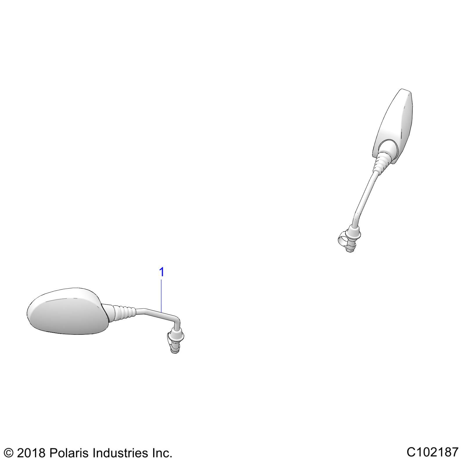 Part Number : 2877136 KIT-MIRROR RHS ATV