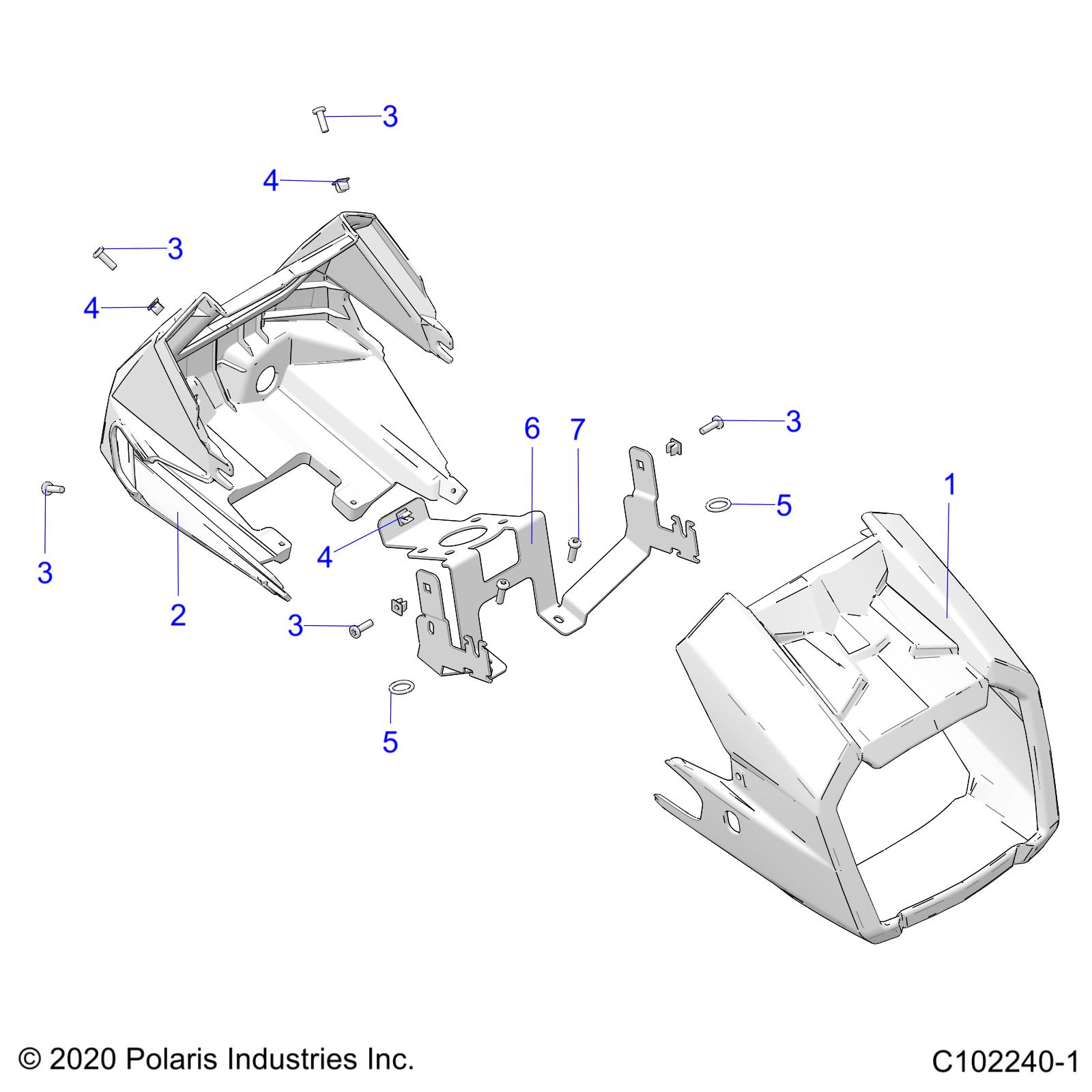 Part Number : 5452211-070 POD-HDLT RR W/KSTN CUTOUT3 BLK