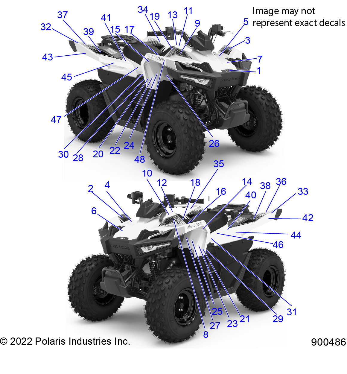 Part Number : 7195834 DECAL-FRT.FNDR TOP CNTR SDE RH