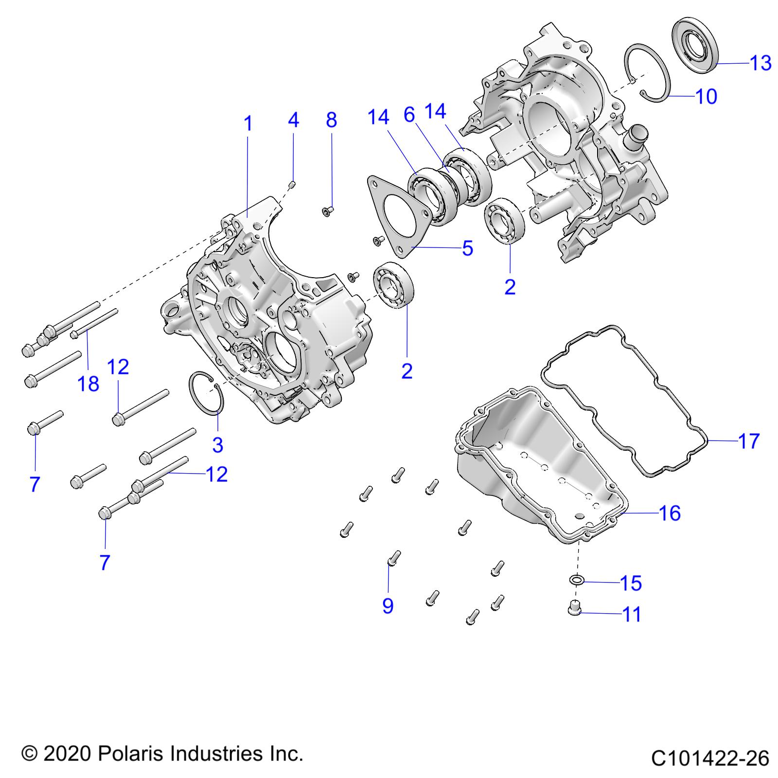 Part Number : 2208754 K-CRANKCASE 3023601