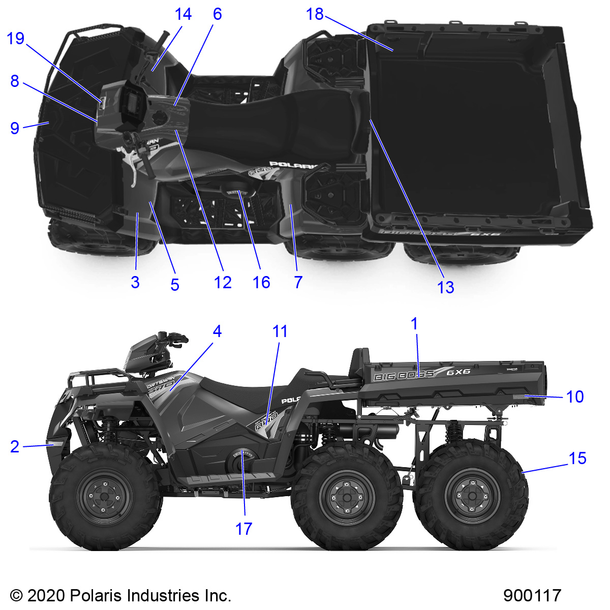 Foto diagrama Polaris que contem a peça 7180934