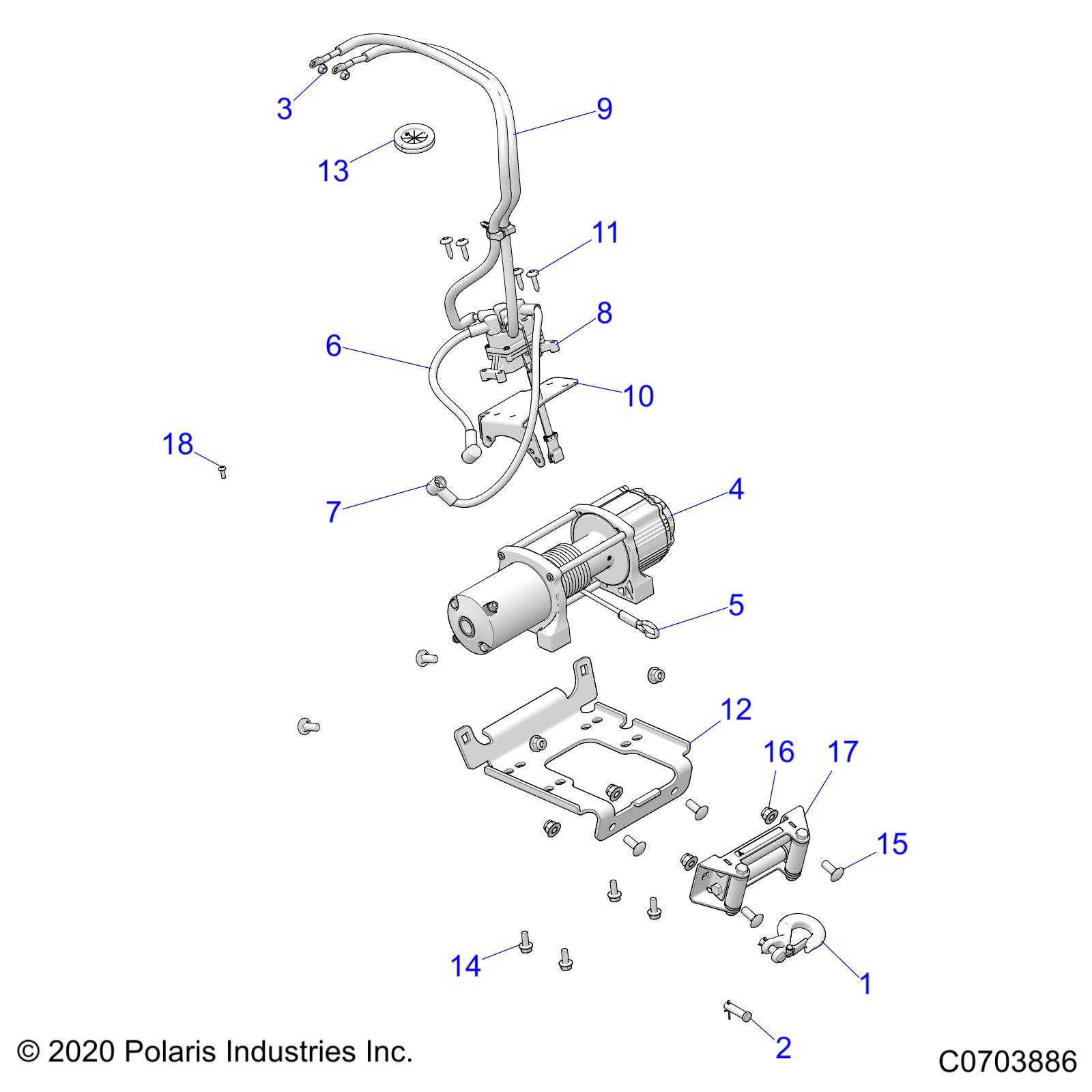 Foto diagrama Polaris que contem a peça 2411847