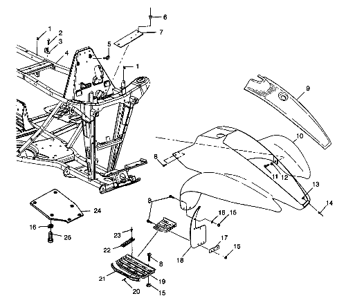 Part Number : 1040691-067 FOOTPAD LH ALUM HYBRID BLK.