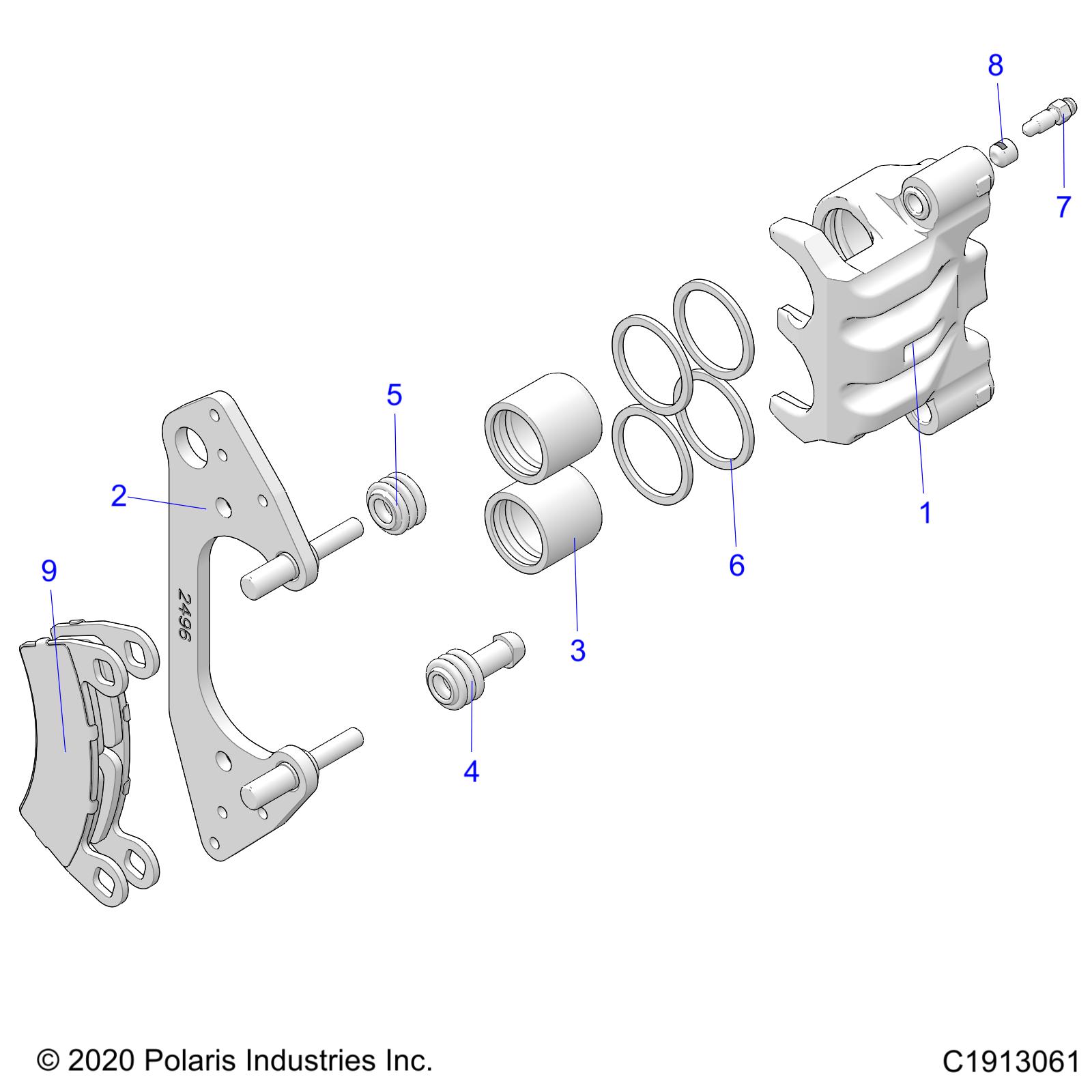 Part Number : 1913061 DISC BRAKE CALIPER ASM RIGHT 1