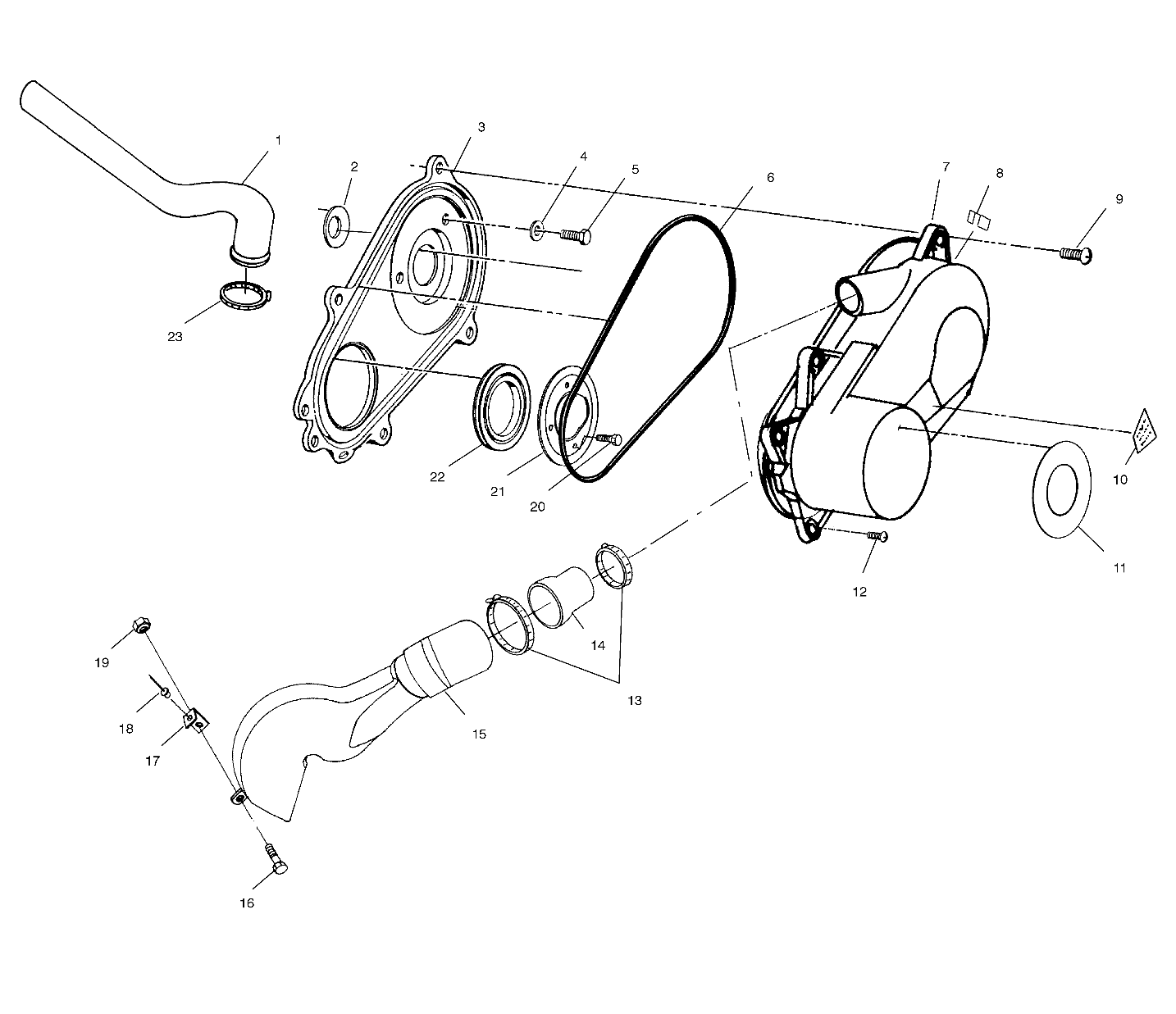 Part Number : 5432947 DUCT CLUTCH OUTLET 16.6