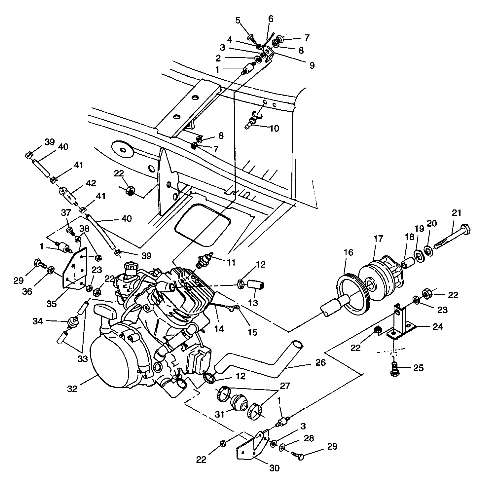 Part Number : 1040687-067 MOUNT FR.ENGINE BLK.