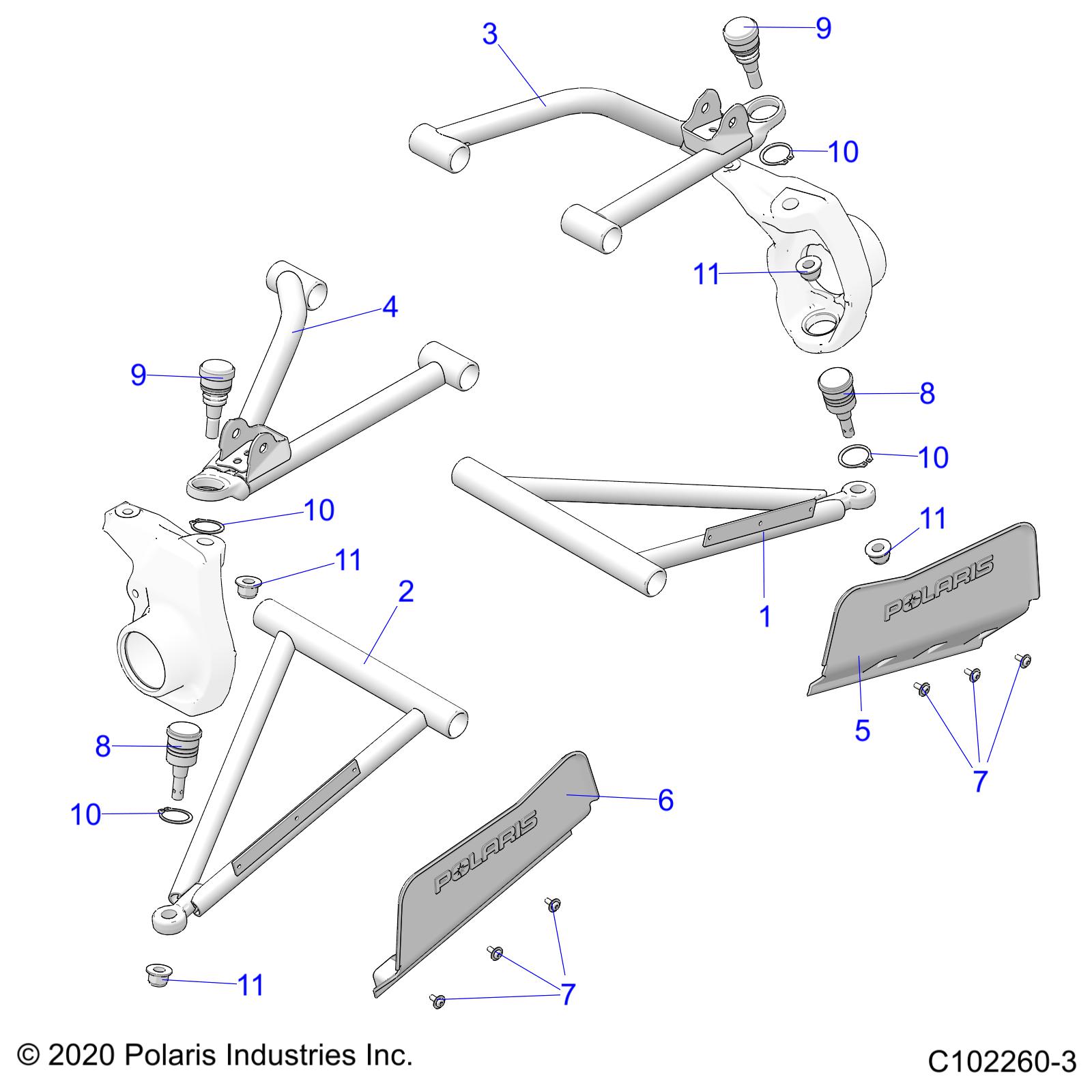 Foto diagrama Polaris que contem a peça 1023305-458