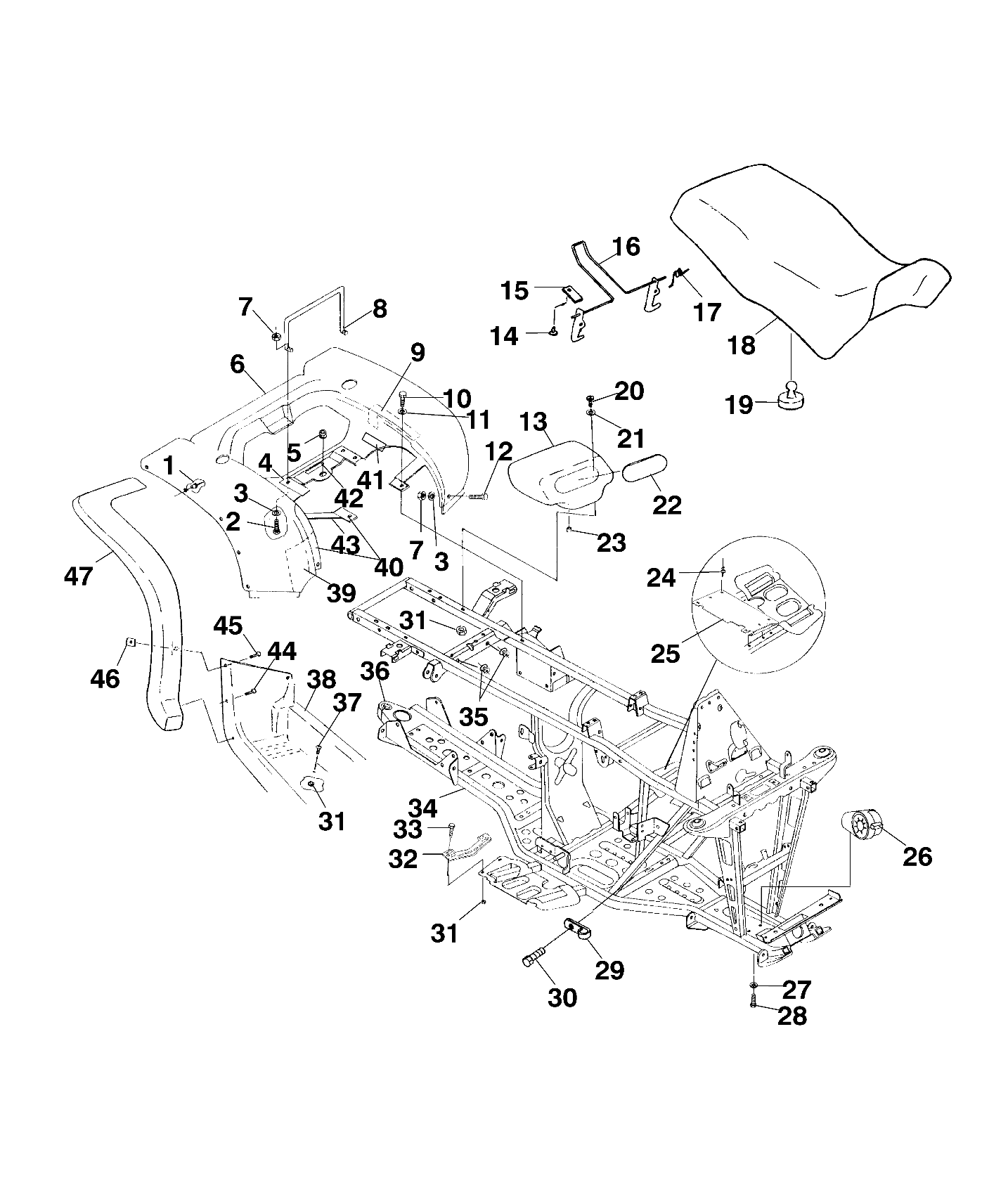 Part Number : 2682441-070 SEAT BLK