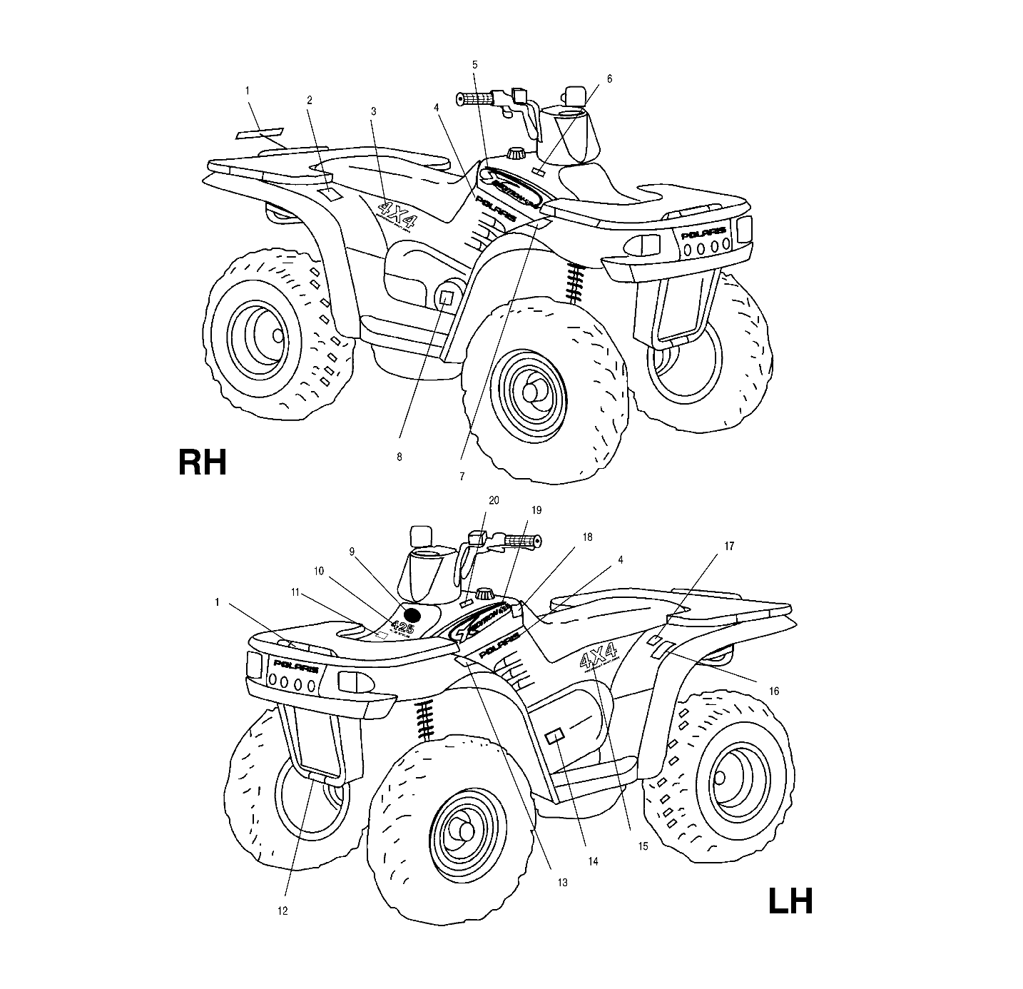 Part Number : 7078018 DECAL- 4X4  SHAFT RIDE SYS LH