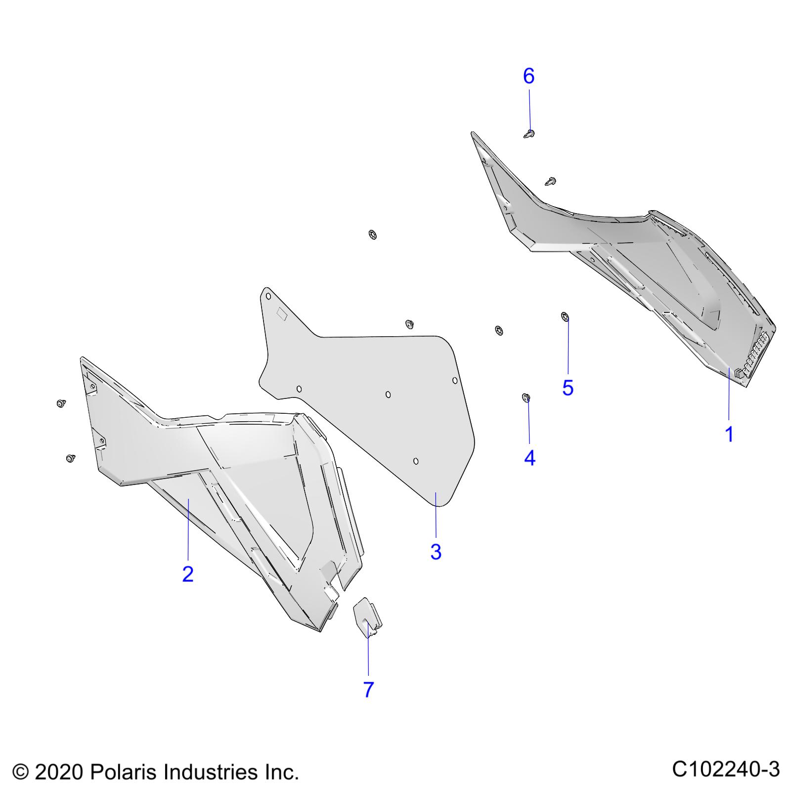 Part Number : 2636444-731 ASM-PANEL/SHIELD RH N.BRONZE