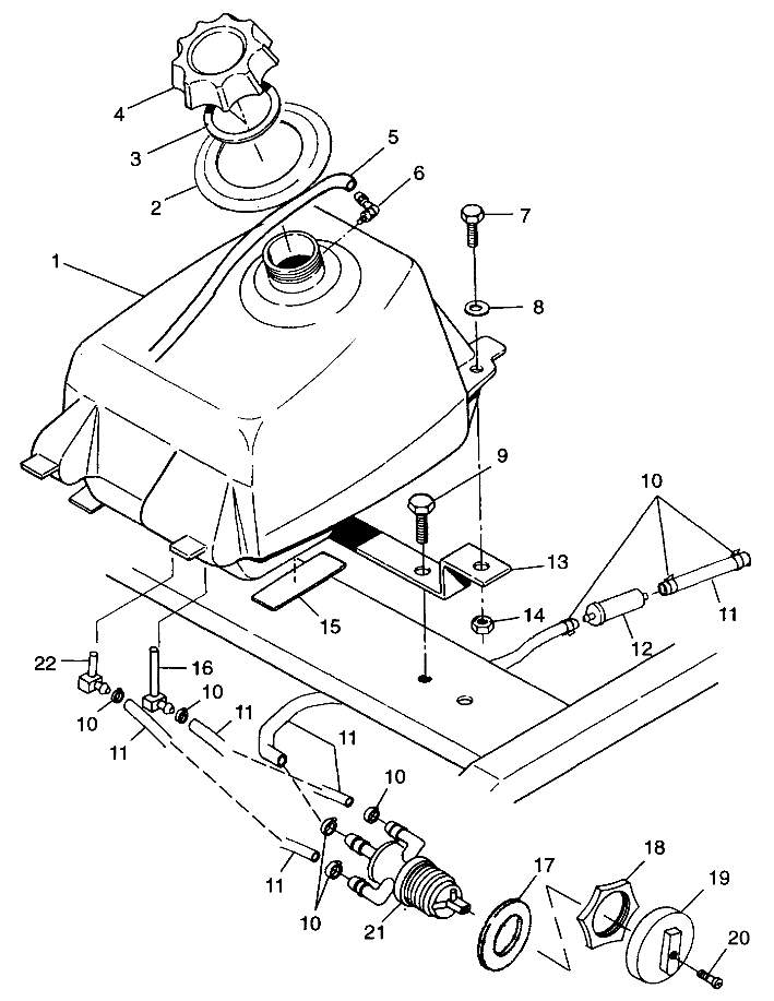 Part Number : 1240048 FUEL TANK W/ FITTINGS