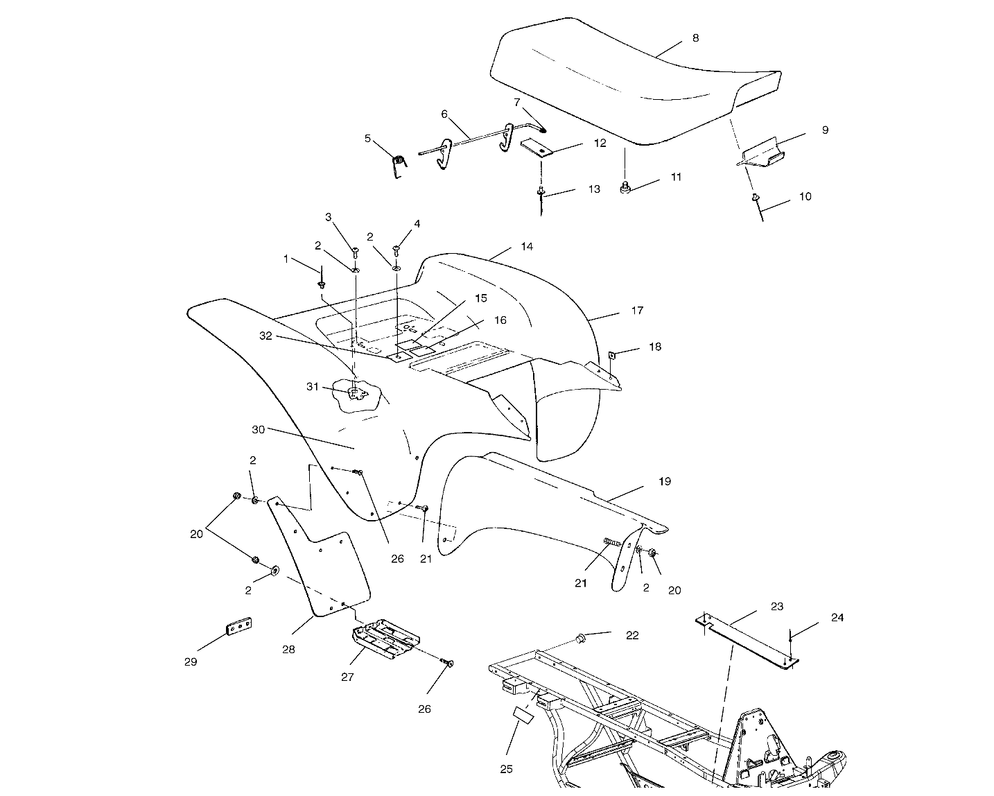 Part Number : 2682453-070 SEAT BLK W/WHITE POLARIS