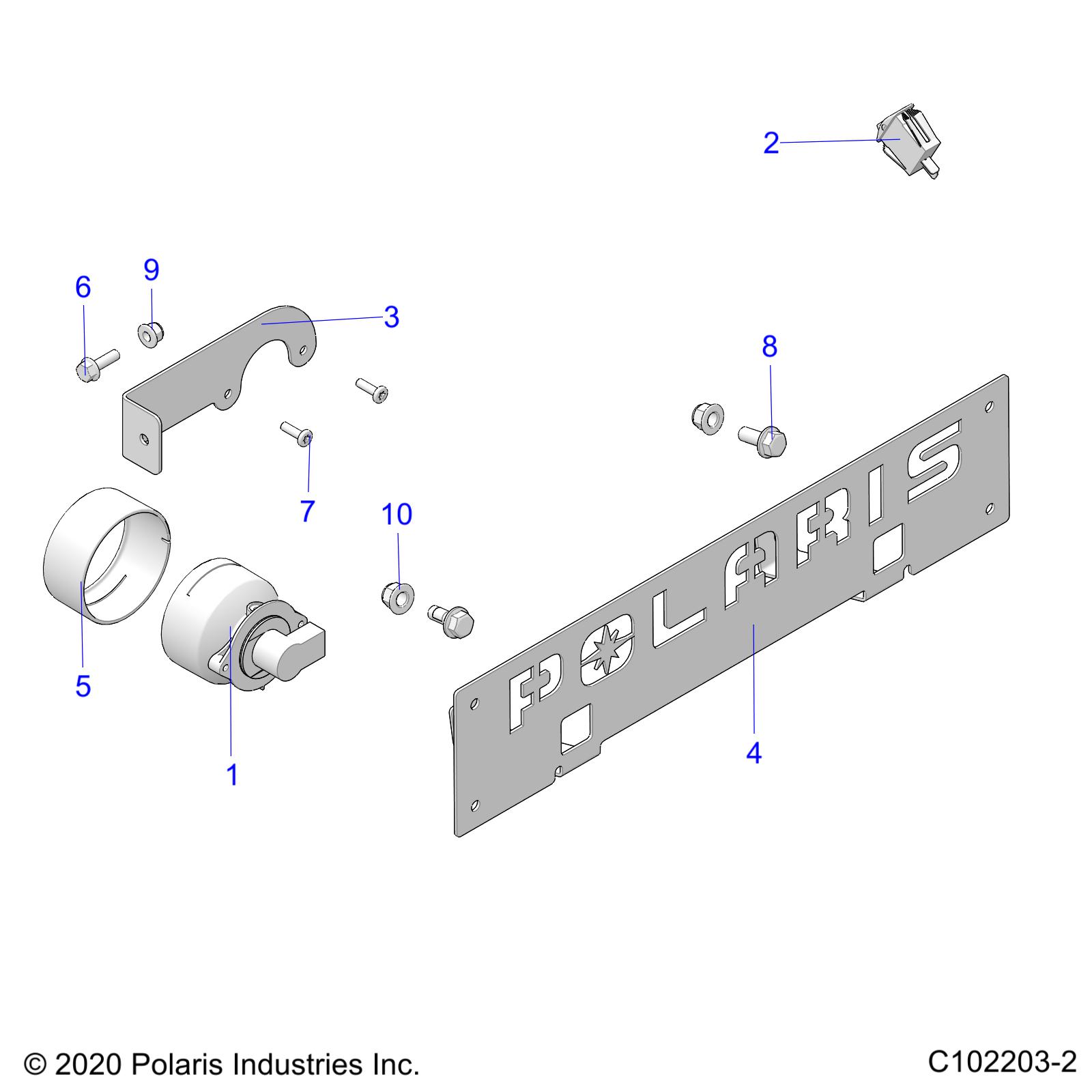 Part Number : 5270288-458 BRKT-FOG LAMP WL M.BLK