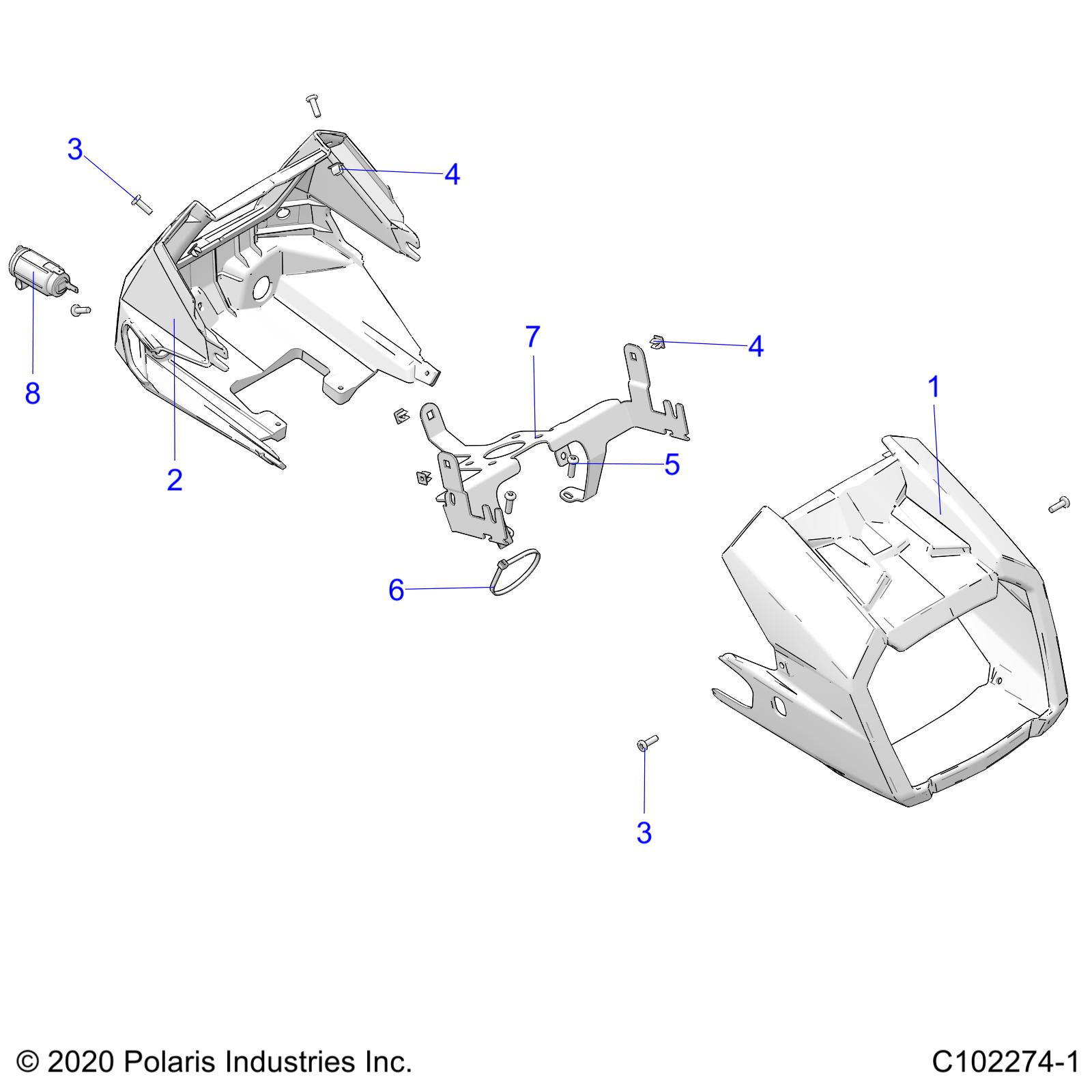 Foto diagrama Polaris que contem a peça 5453624-070