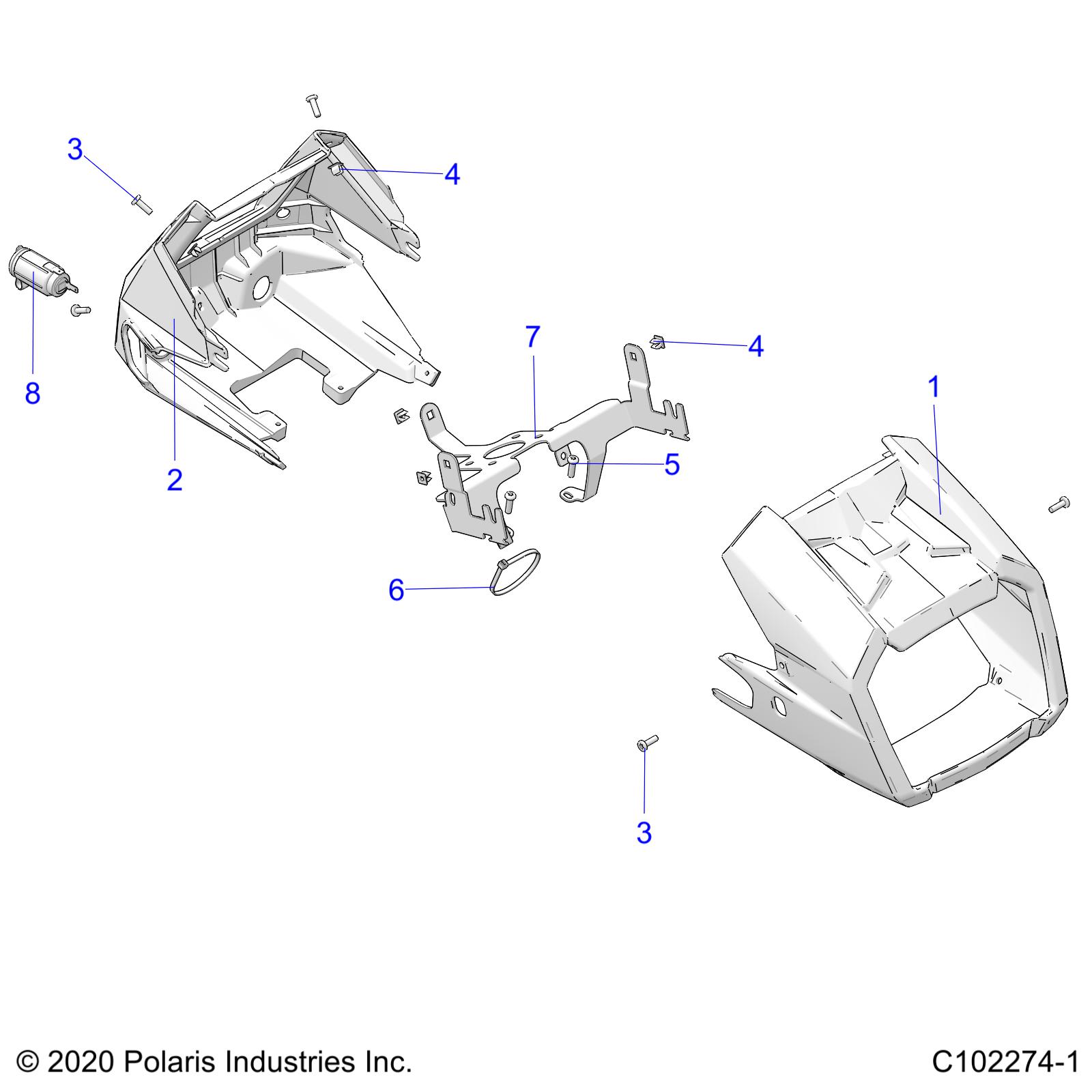 Part Number : 5451313-566 POD-HDLT FRONT PNTD PEARL WH