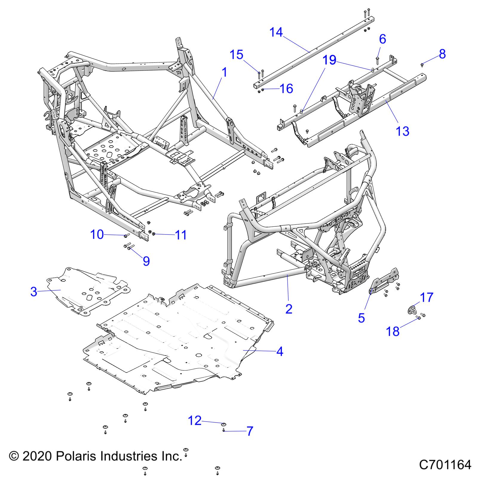 Part Number : 1024643-458 WELD-FRAME FRONT 2 PC ABS BLK