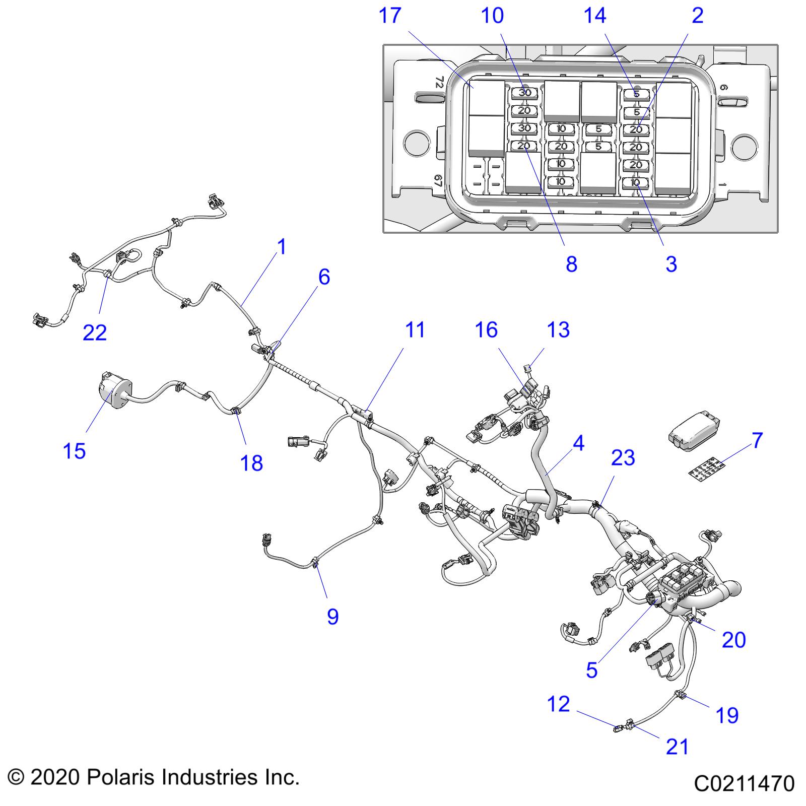 Part Number : 2415117 HARN-MAIN MY20 SPMN LED TRC/EU