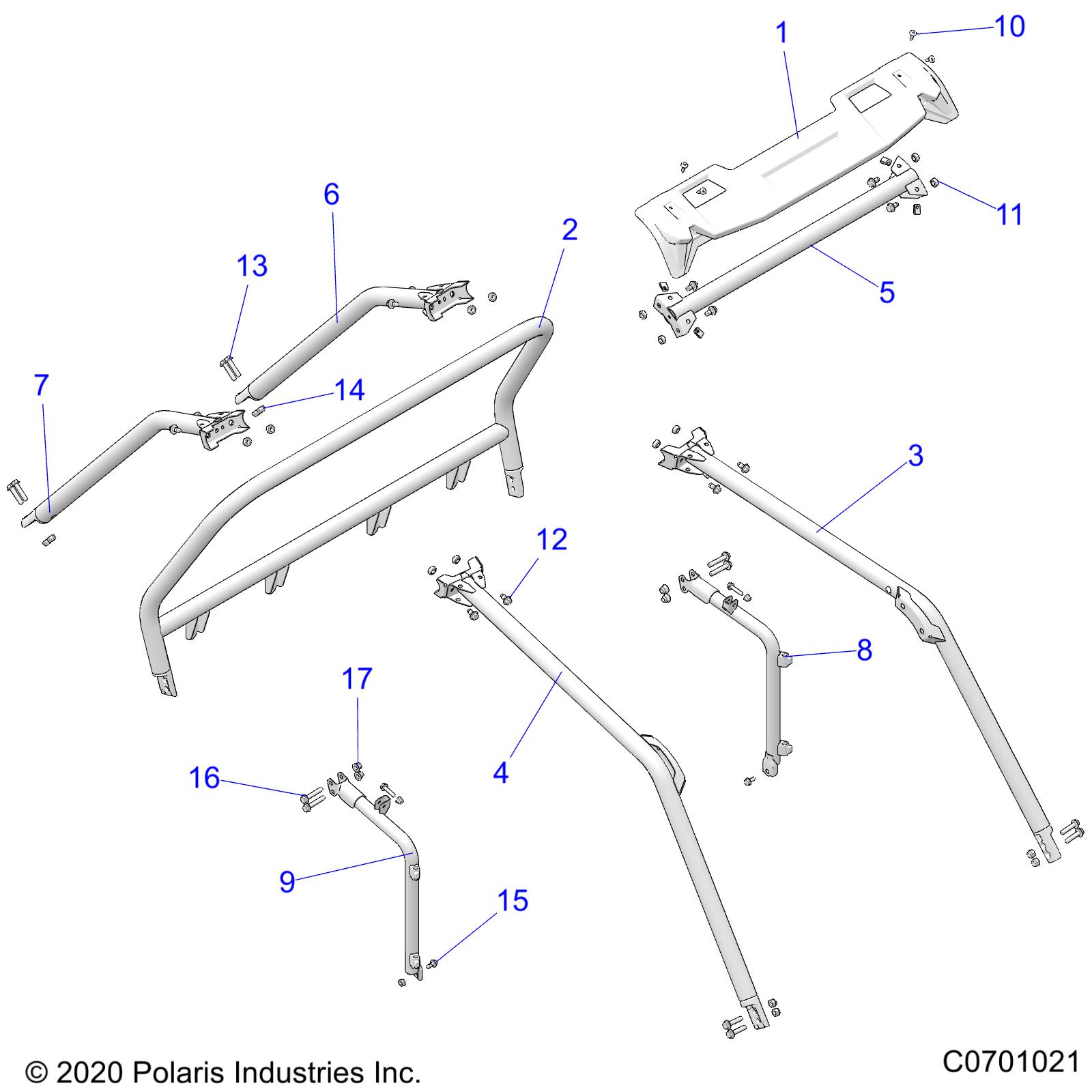 Foto diagrama Polaris que contem a peça 1021907-458