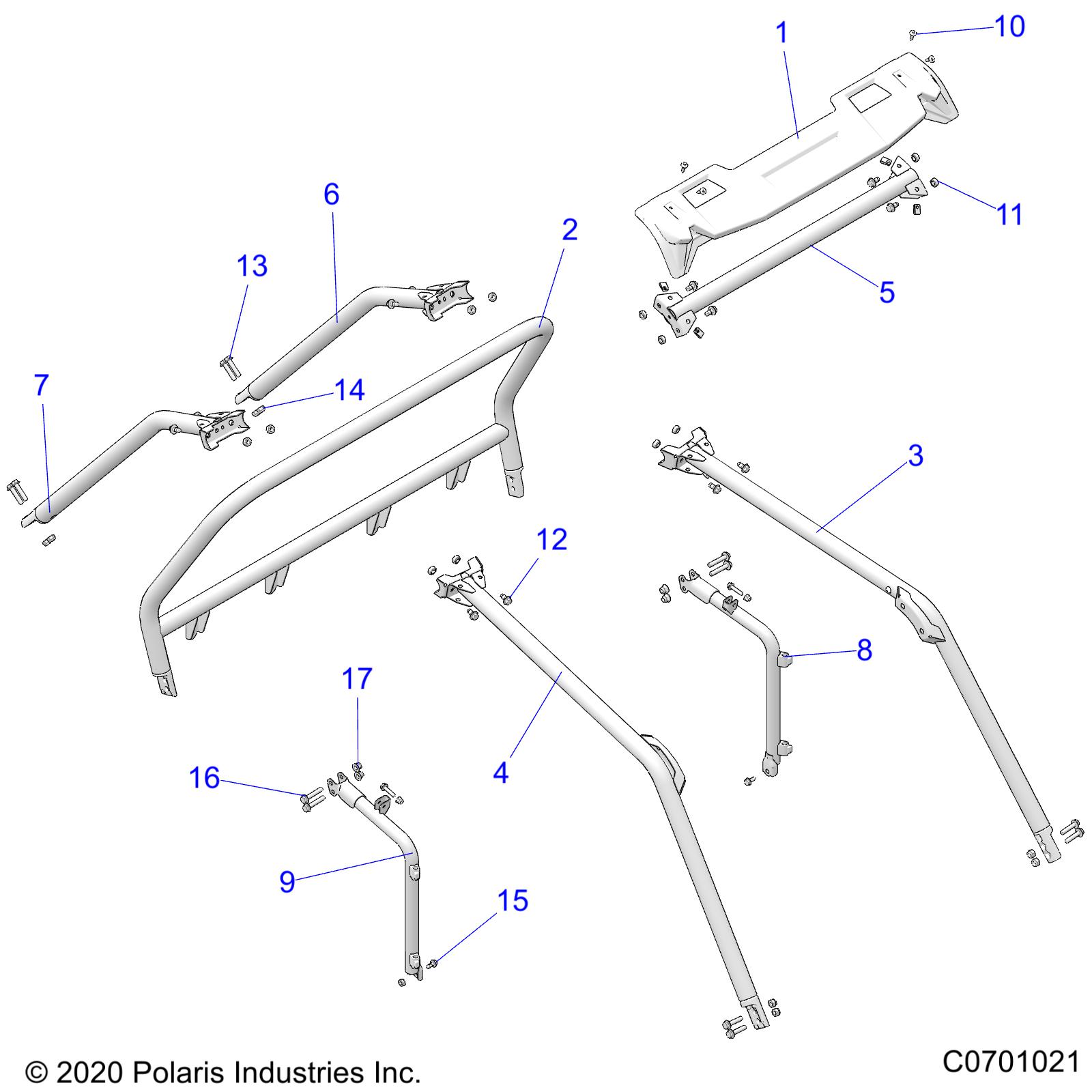 Foto diagrama Polaris que contem a peça 1022468-458