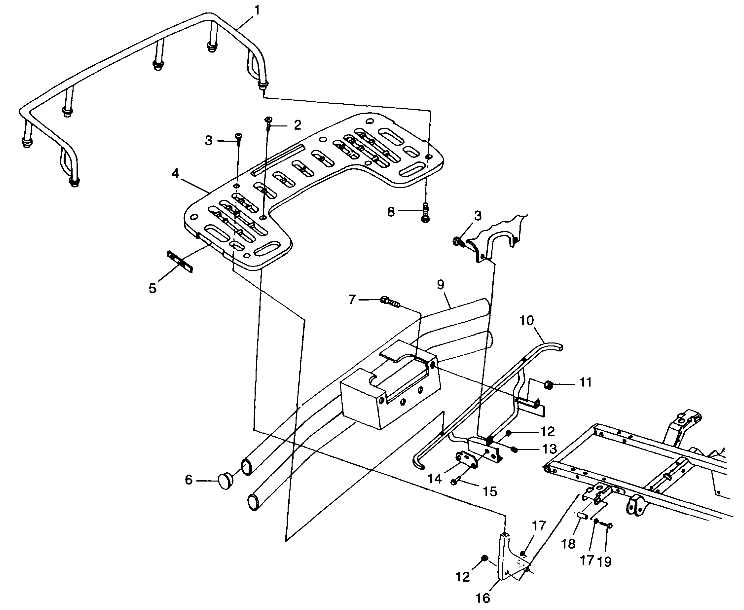 Part Number : 1012894-067 RACK REAR SUPPORT RSE BLK