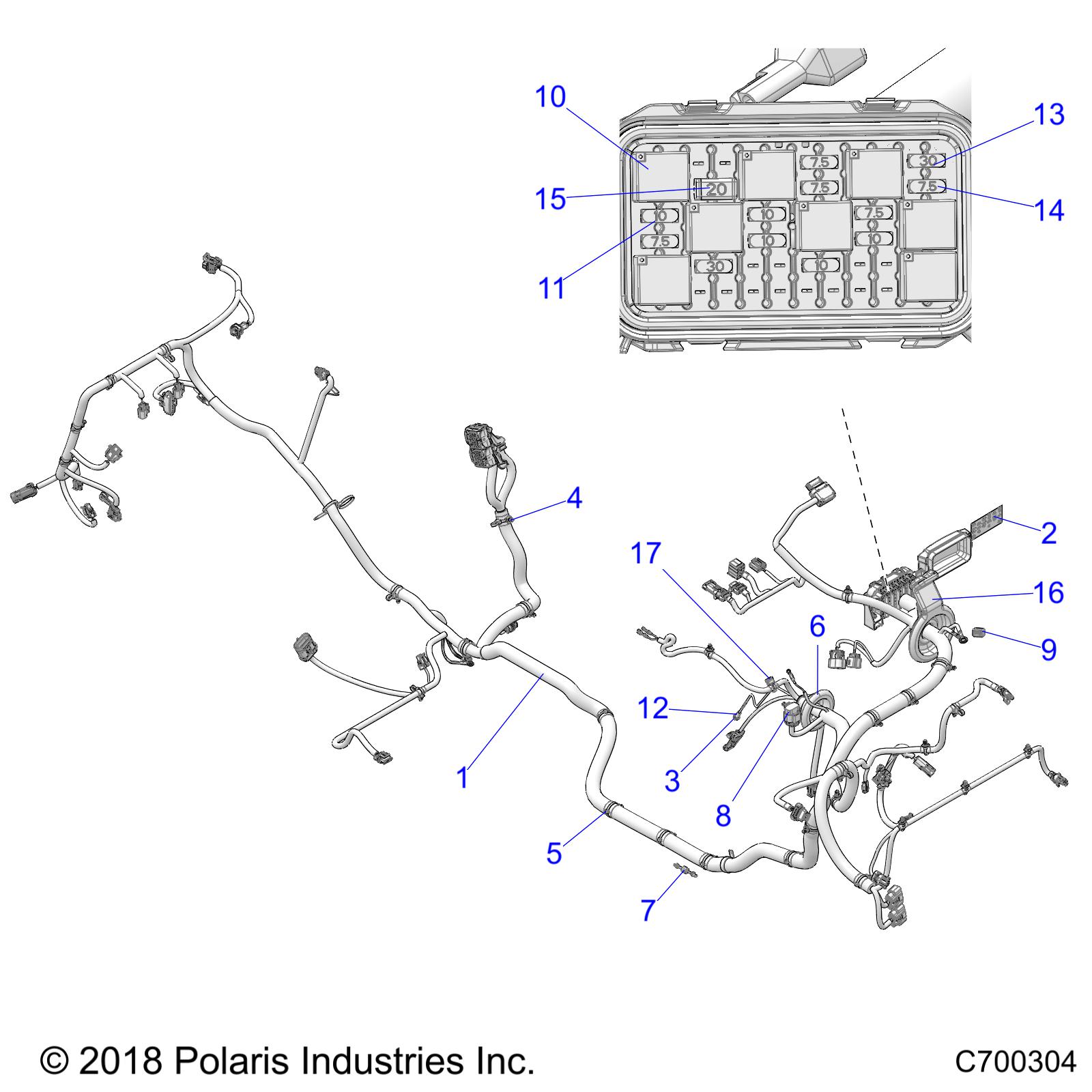 Foto diagrama Polaris que contem a peça 2414467