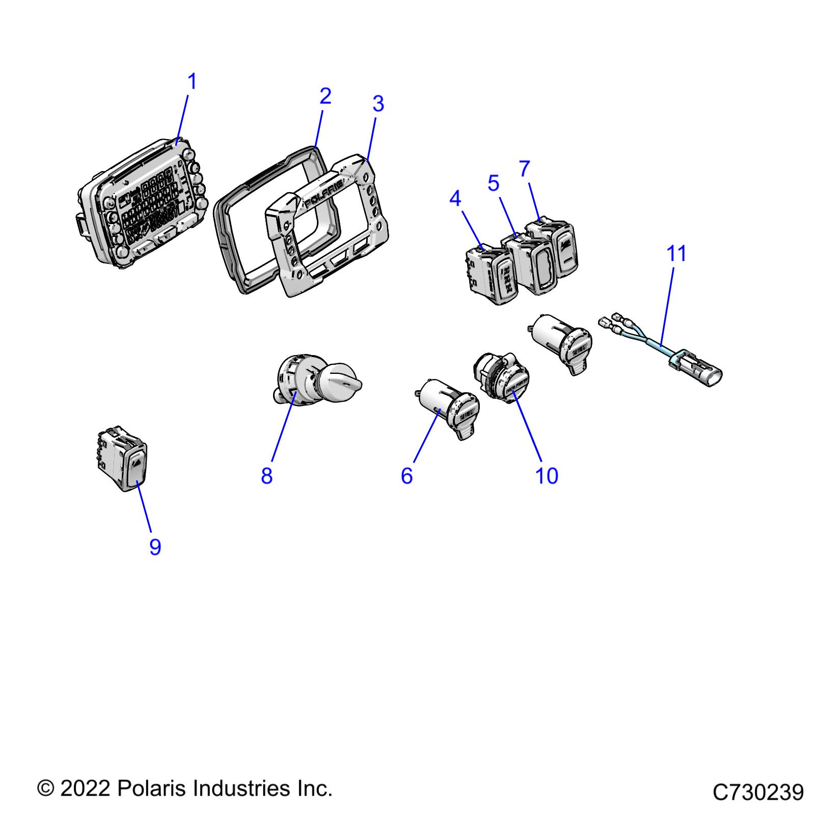 Foto diagrama Polaris que contem a peça 4080274-13