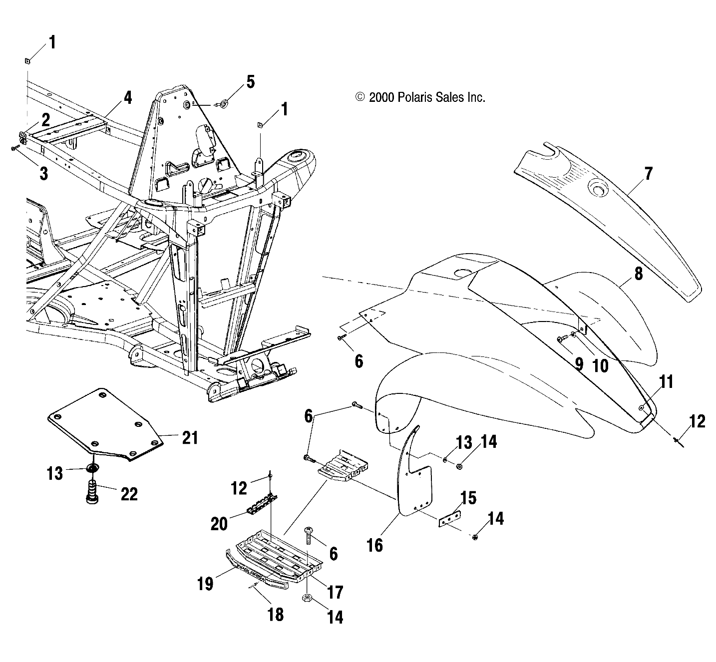 Foto diagrama Polaris que contem a peça 7080409