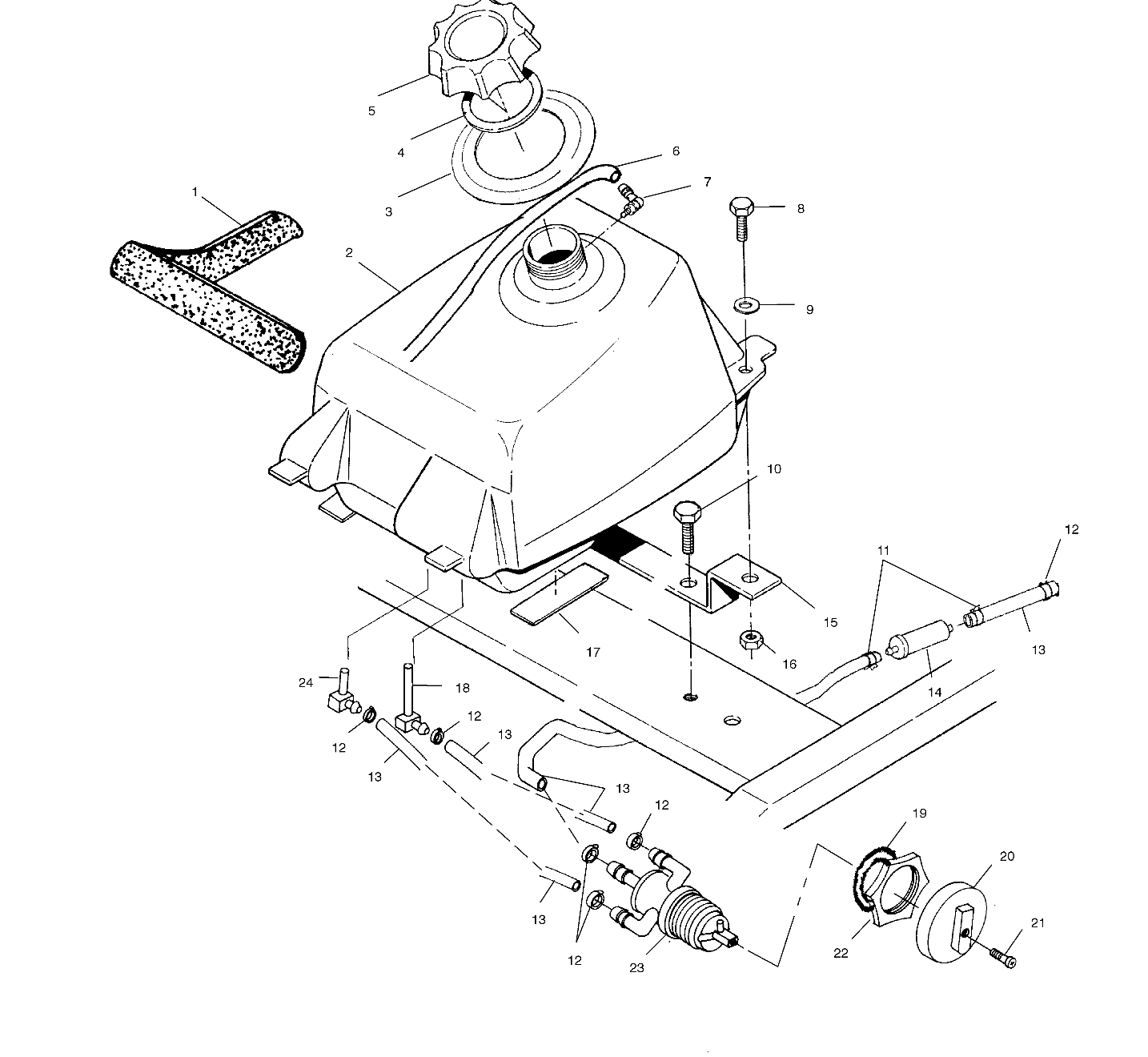 Part Number : 1240082 FUELTANK 90- PERPENDICULR