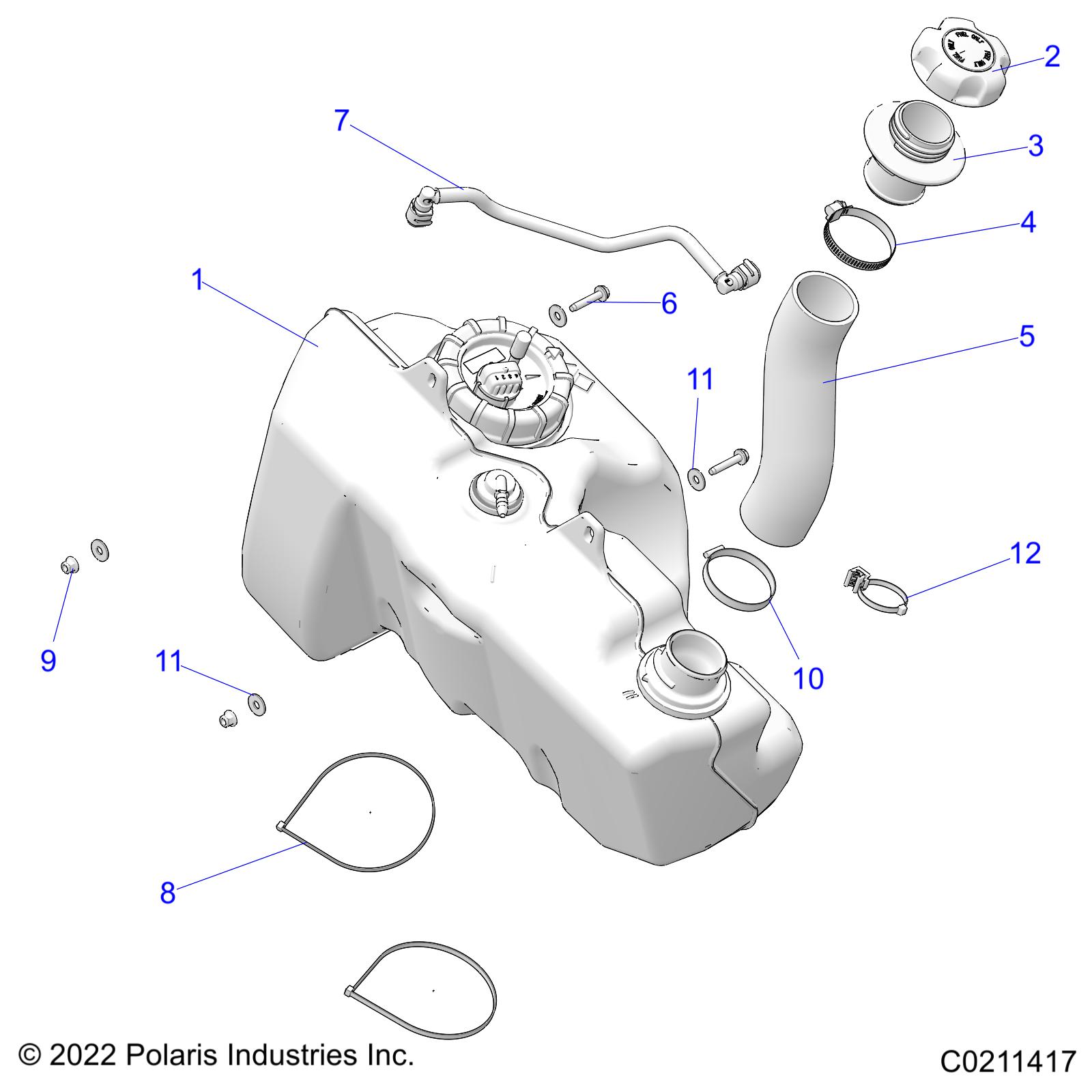 Foto diagrama Polaris que contem a peça 7081876