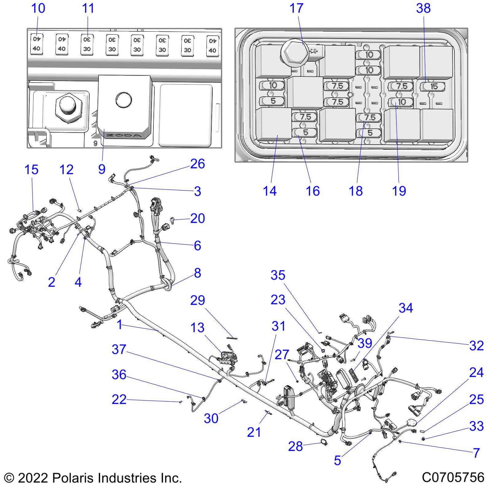 Part Number : 2416290 HARN-CHASSIS RZR T RV MP DX