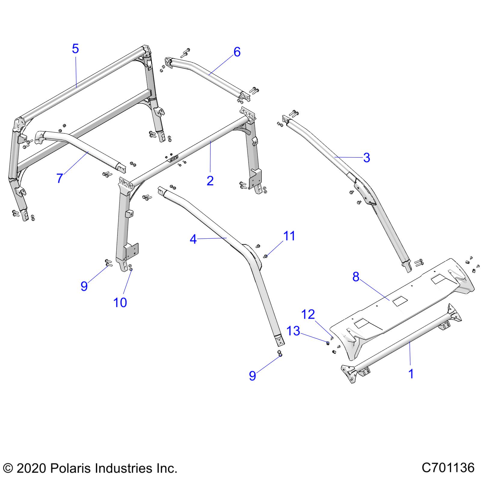 Part Number : 1024912-458 WELD-ROPS FRT SUPPORT SLTD BLK