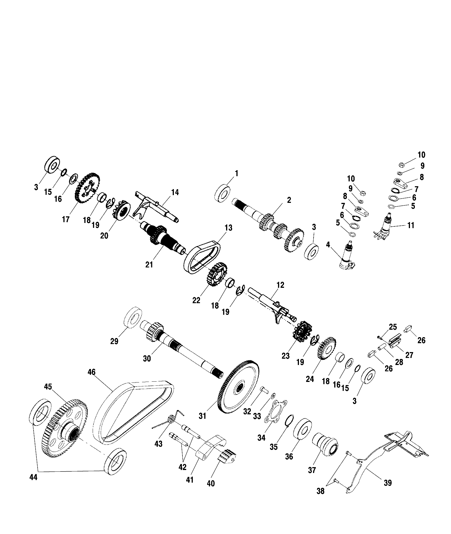 Part Number : 3233746 SHAFT REVERSE 26T