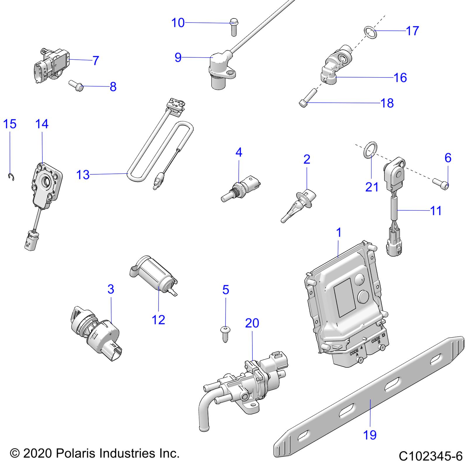Foto diagrama Polaris que contem a peça 5414193