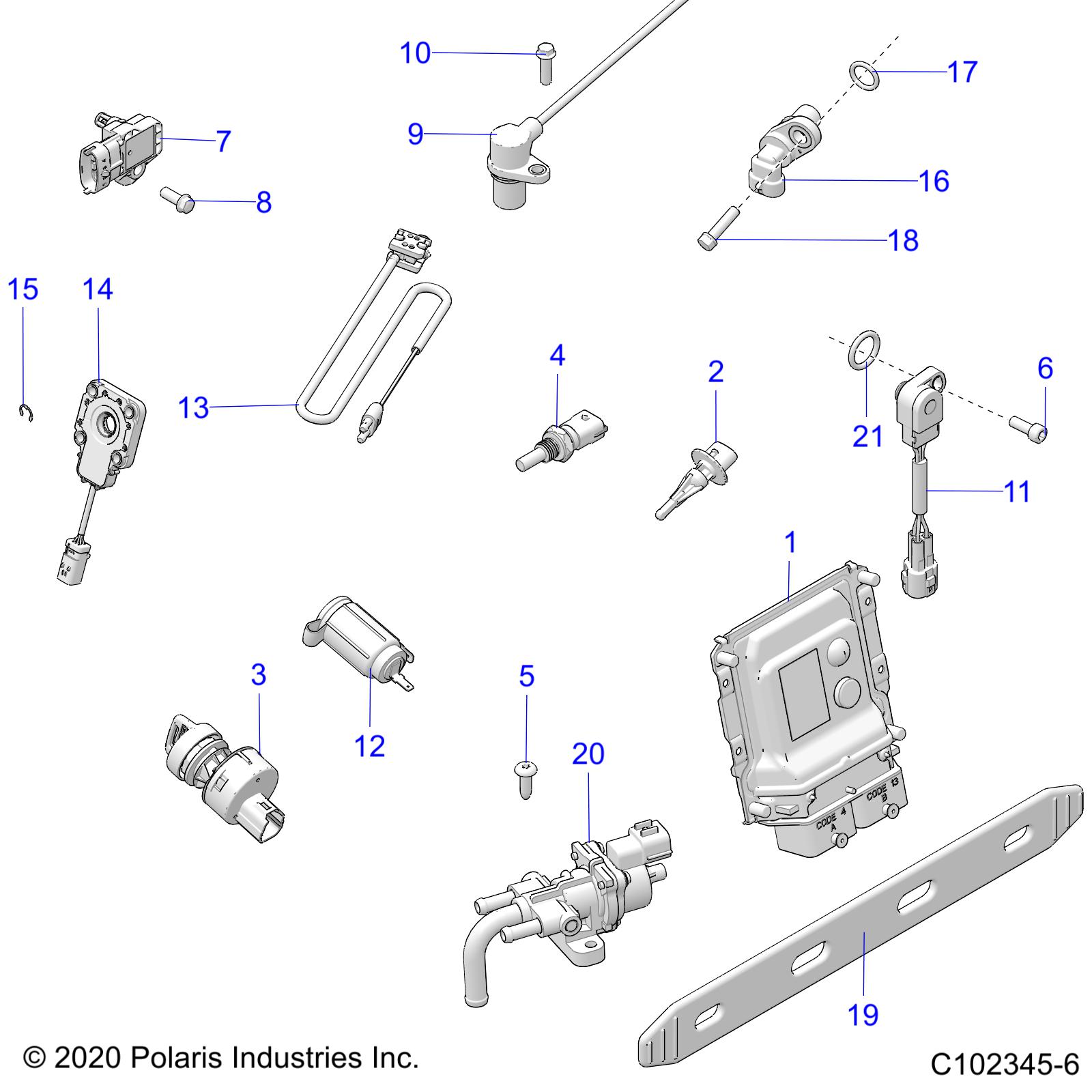 Foto diagrama Polaris que contem a peça 2411589