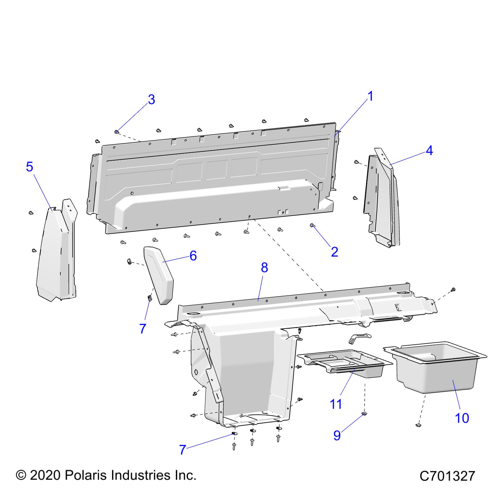 Part Number : 5454725-070 STORAGE BIN  LEFT  GLOSS BLACK