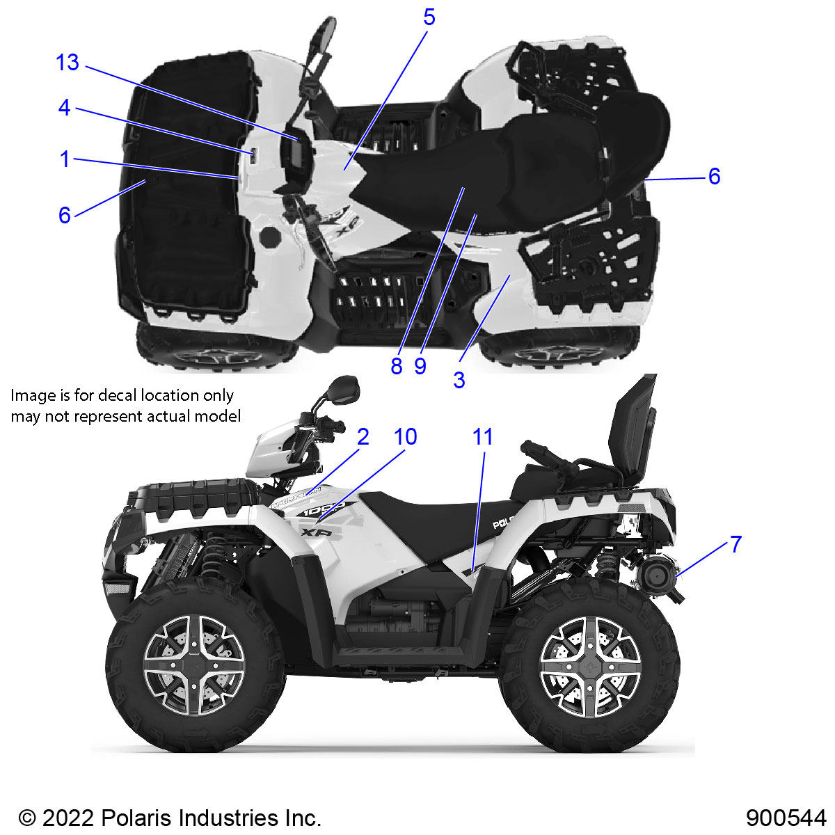 Part Number : 7181582 DECAL-WARN FR&RR RACK 55/110