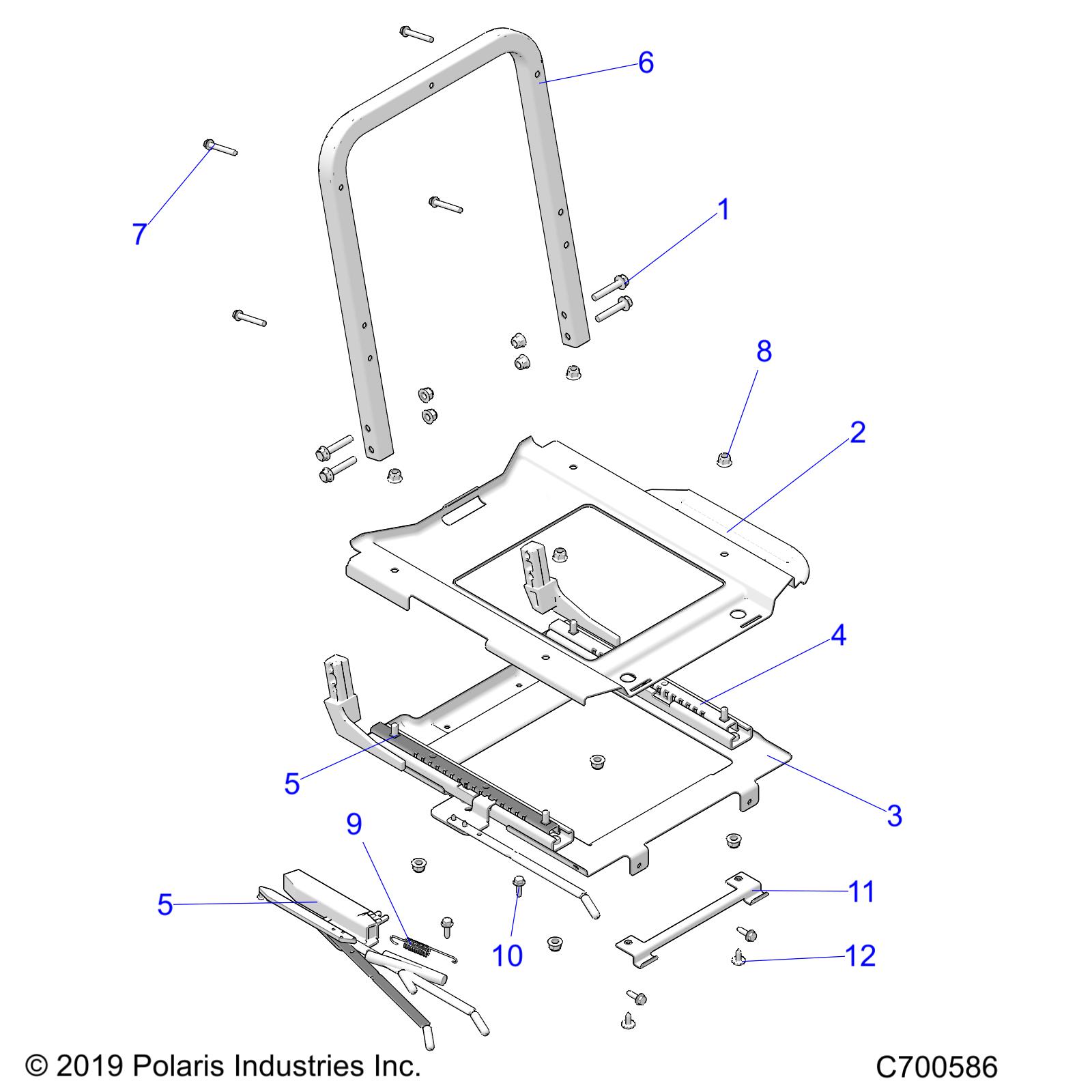 Part Number : 1023808-458 WELD-SLIDE SEAT TOP BLK