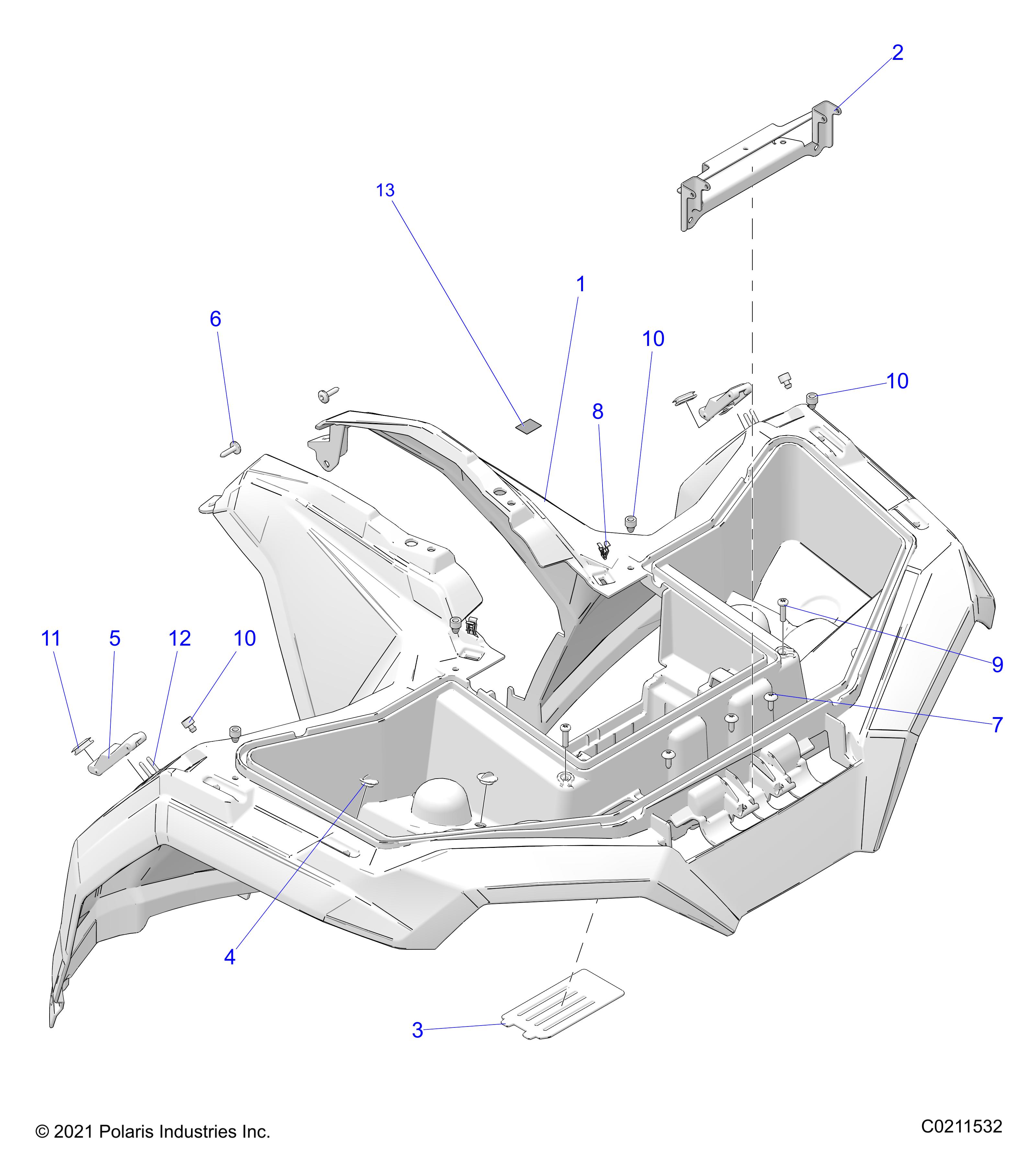 Part Number : 2209433 K-CAB-FRONT TR T.MTLC