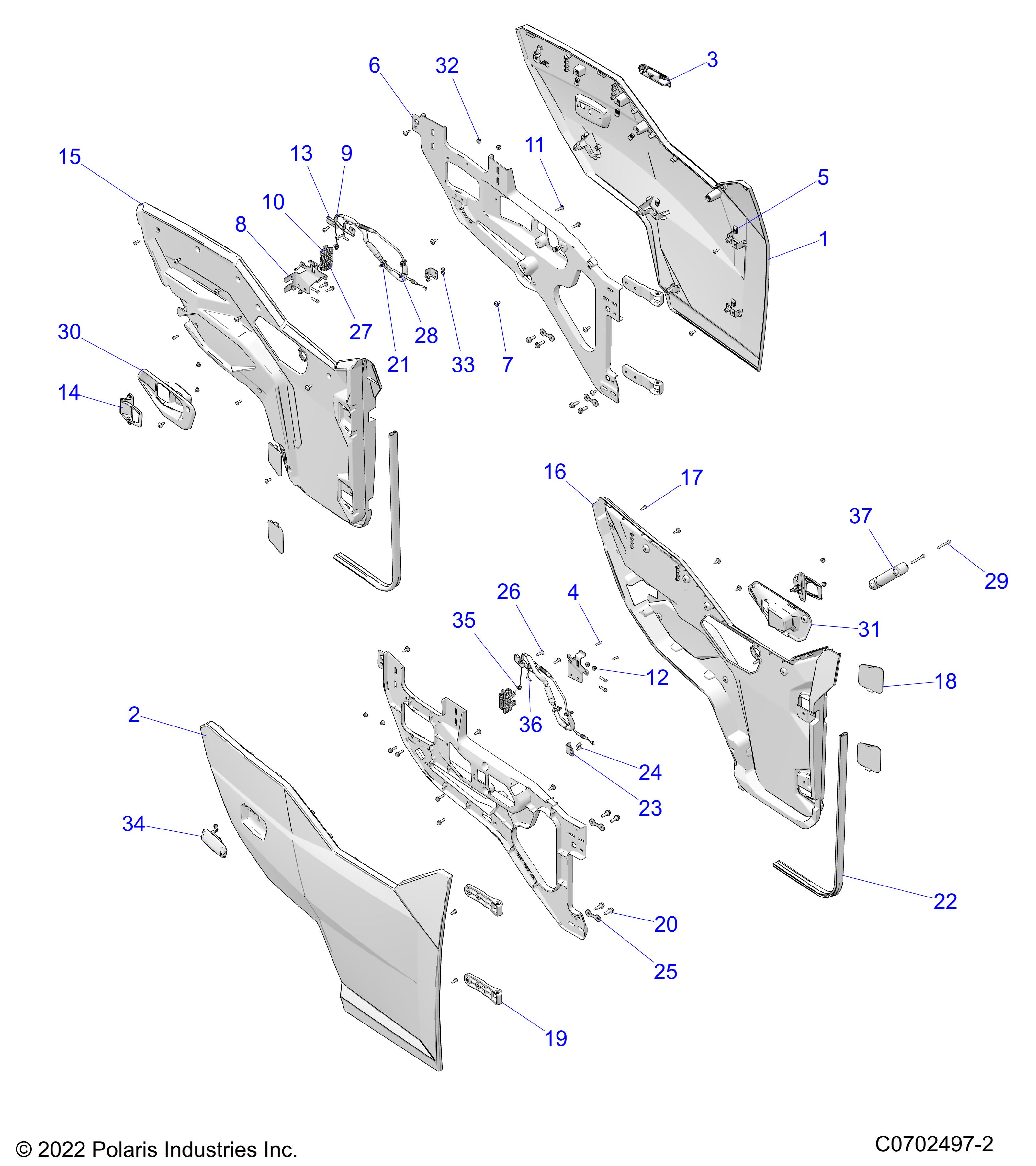 Foto diagrama Polaris que contem a peça 1026645-329