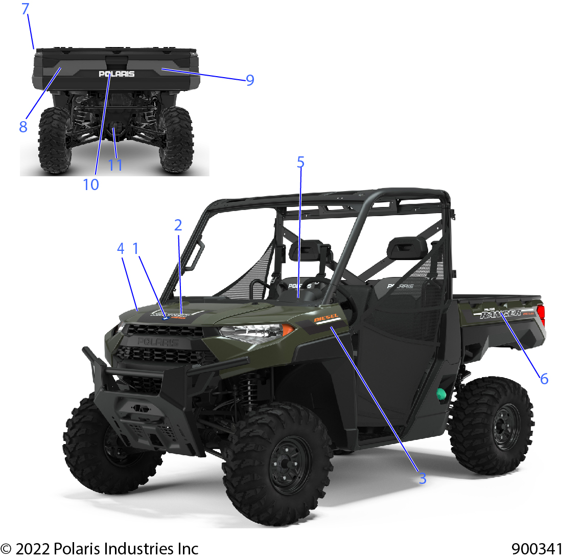 Foto diagrama Polaris que contem a peça 7191293