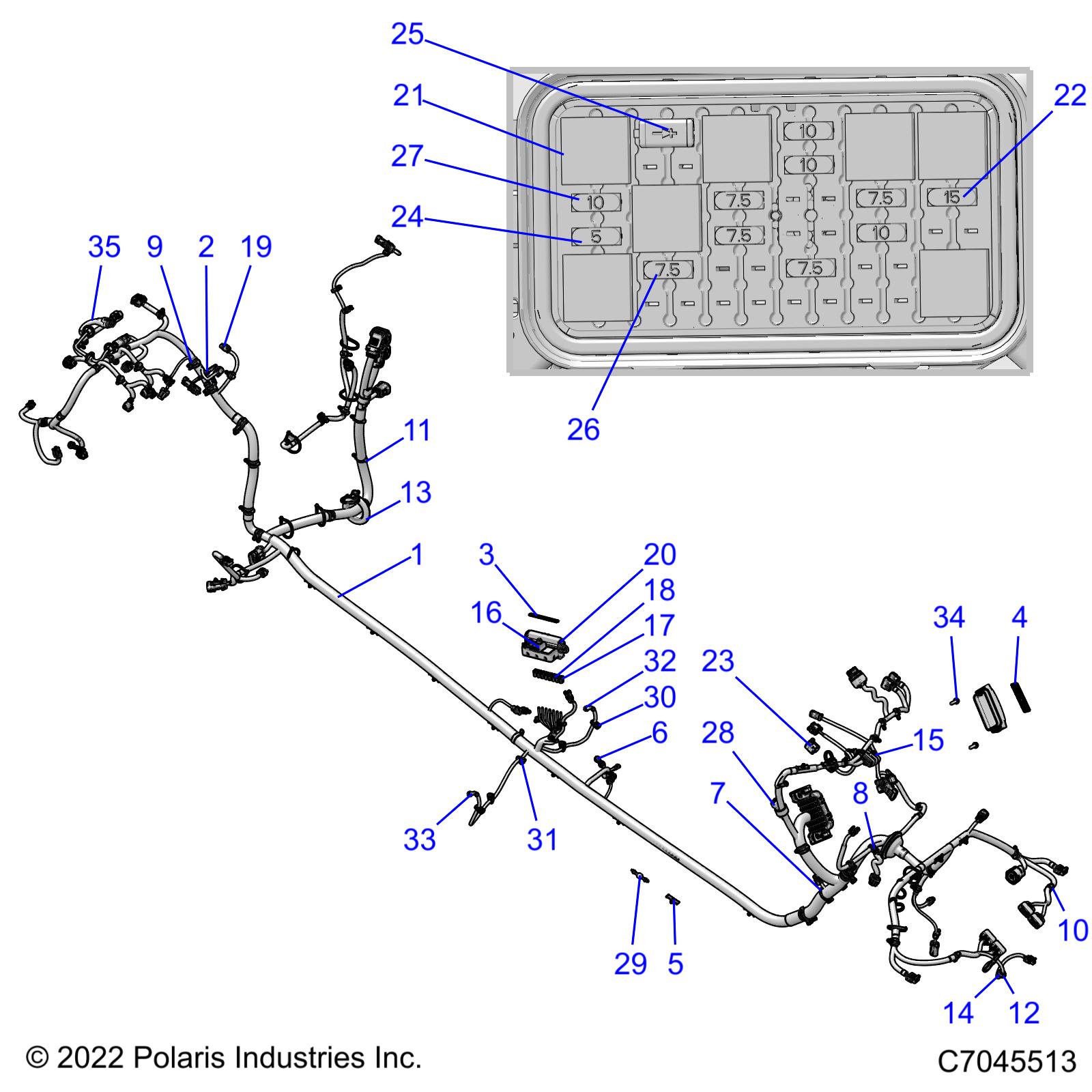 Part Number : 2416289 HARN-CHASSIS RZR T RV MP