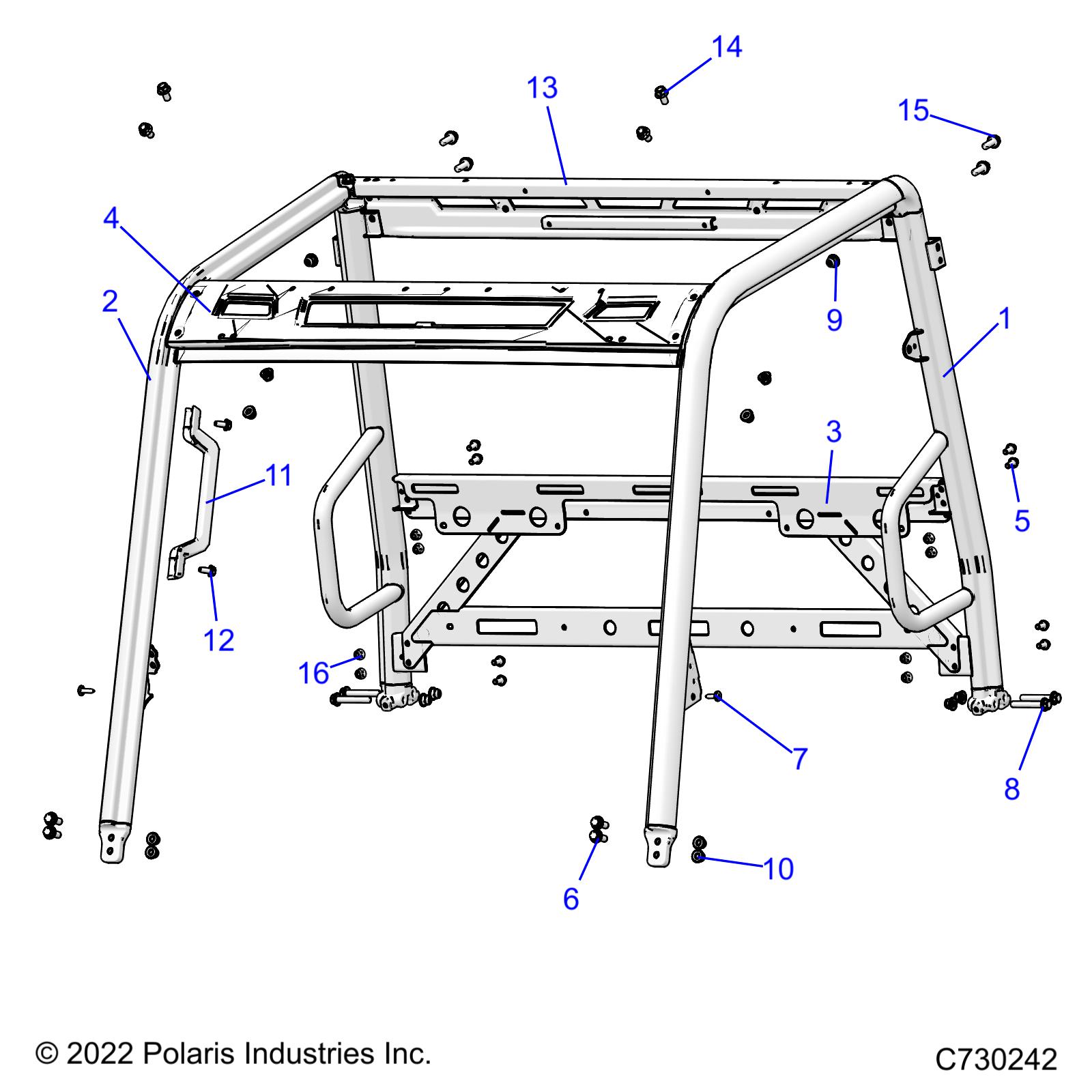 Foto diagrama Polaris que contem a peça 5258471-458