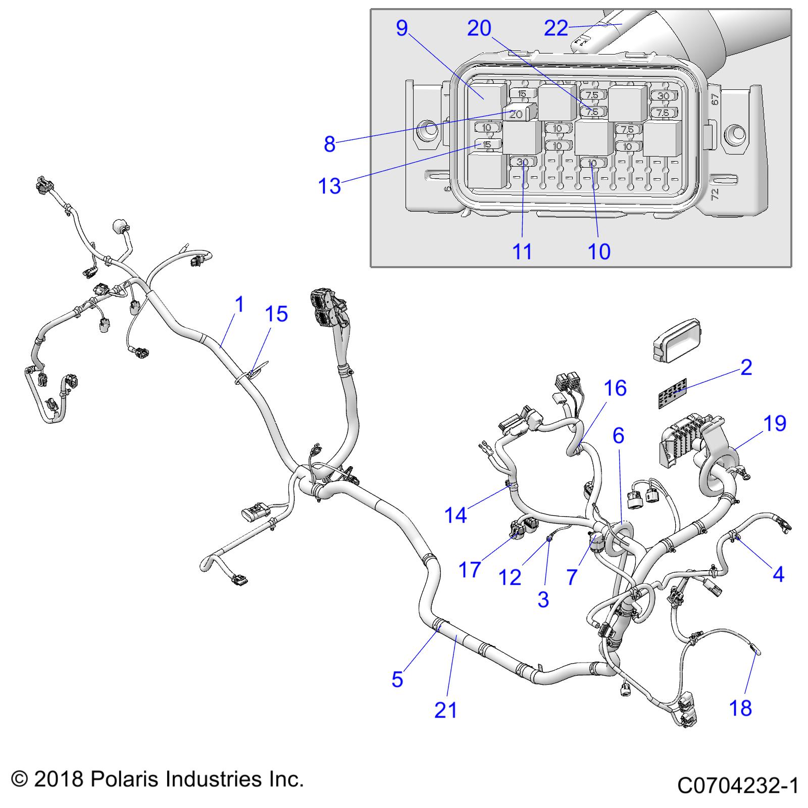 Part Number : 2415113 HARNESS-CHASSIS RZR 900 RC