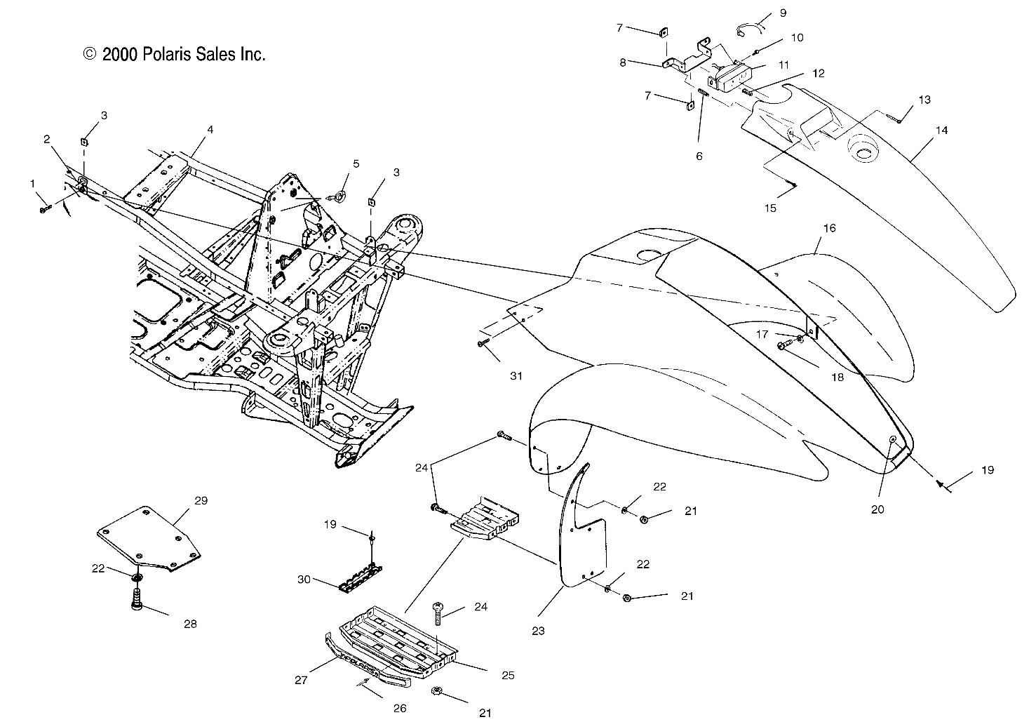 Foto diagrama Polaris que contem a peça 2631988-133