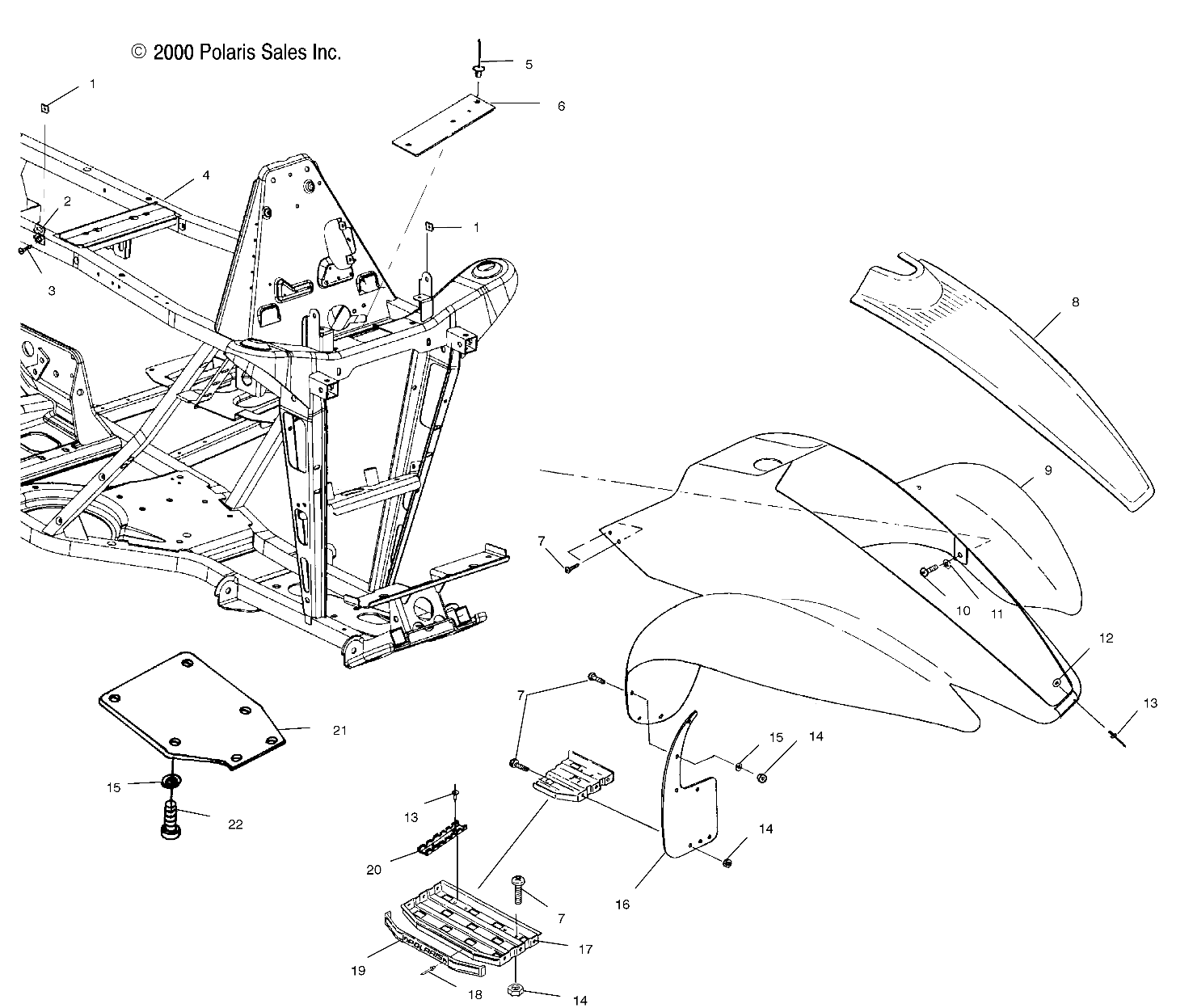 Foto diagrama Polaris que contem a peça 1013037-067