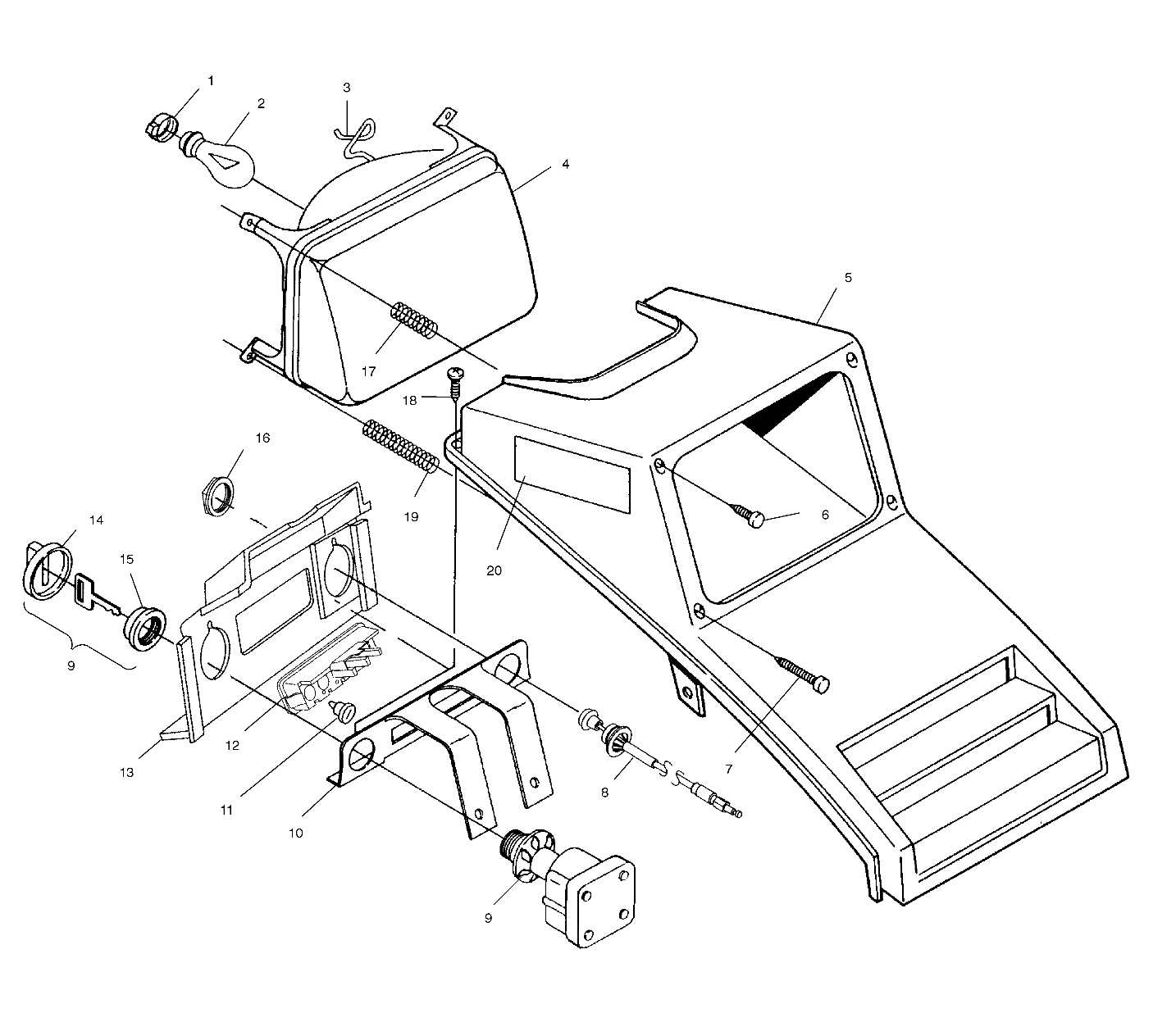 Part Number : 5433339-053 COVER-HEADLAMP T.BOSS MED YLW