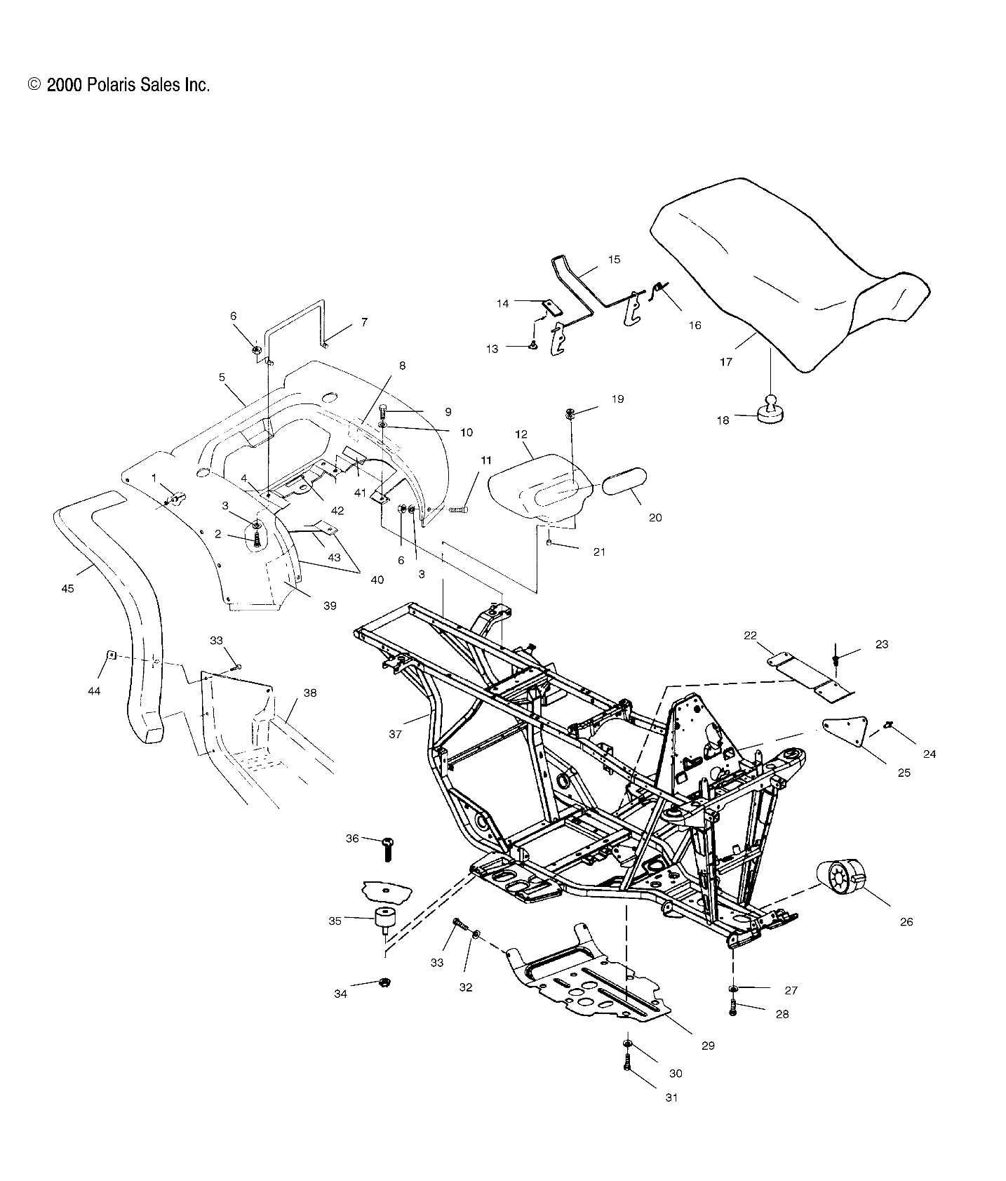 Part Number : 1013263-067 FRAME MAIN 4X4 MAG BLK