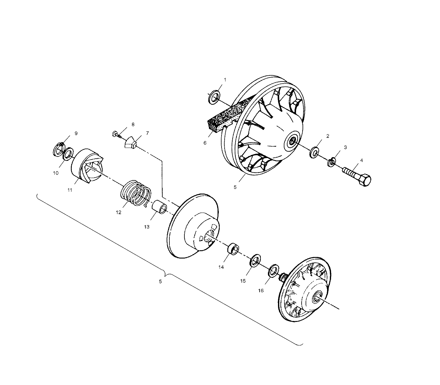 Part Number : 1321874 DRIVEN CLUTCH ASSEMBLY